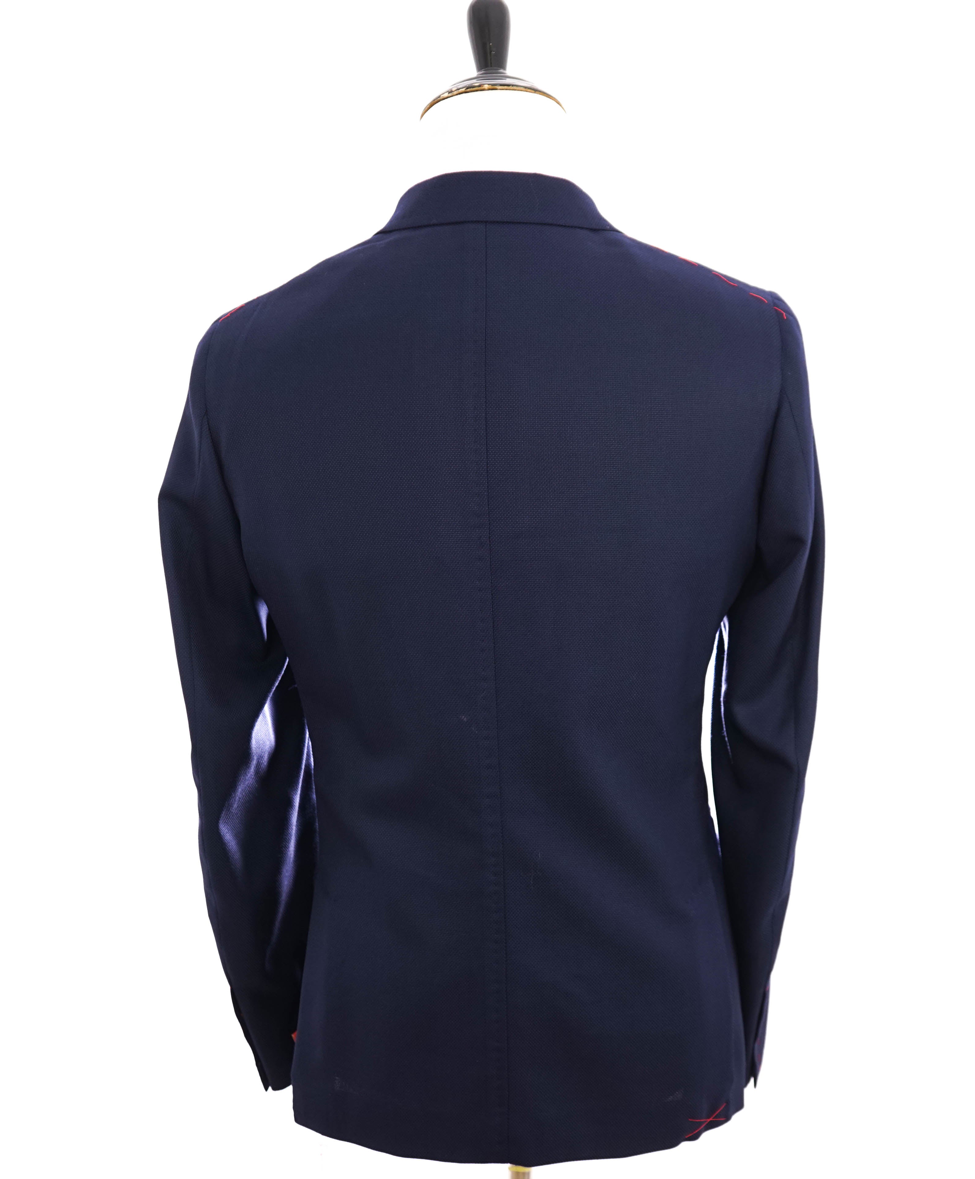 $3,295 ISAIA - "CORTINA" Navy Patch Pocket Textured Blazer - 42R