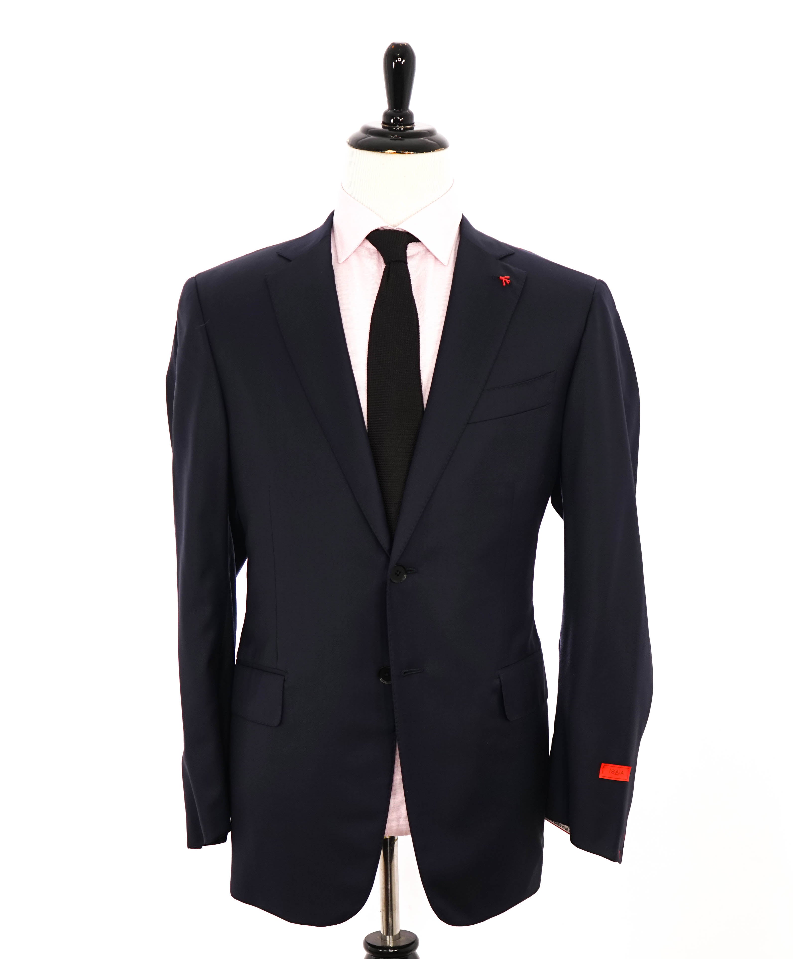 $3,750 ISAIA - Navy "SANITA 160's" *CLOSET STAPLE* Coral Pin Suit - 44R