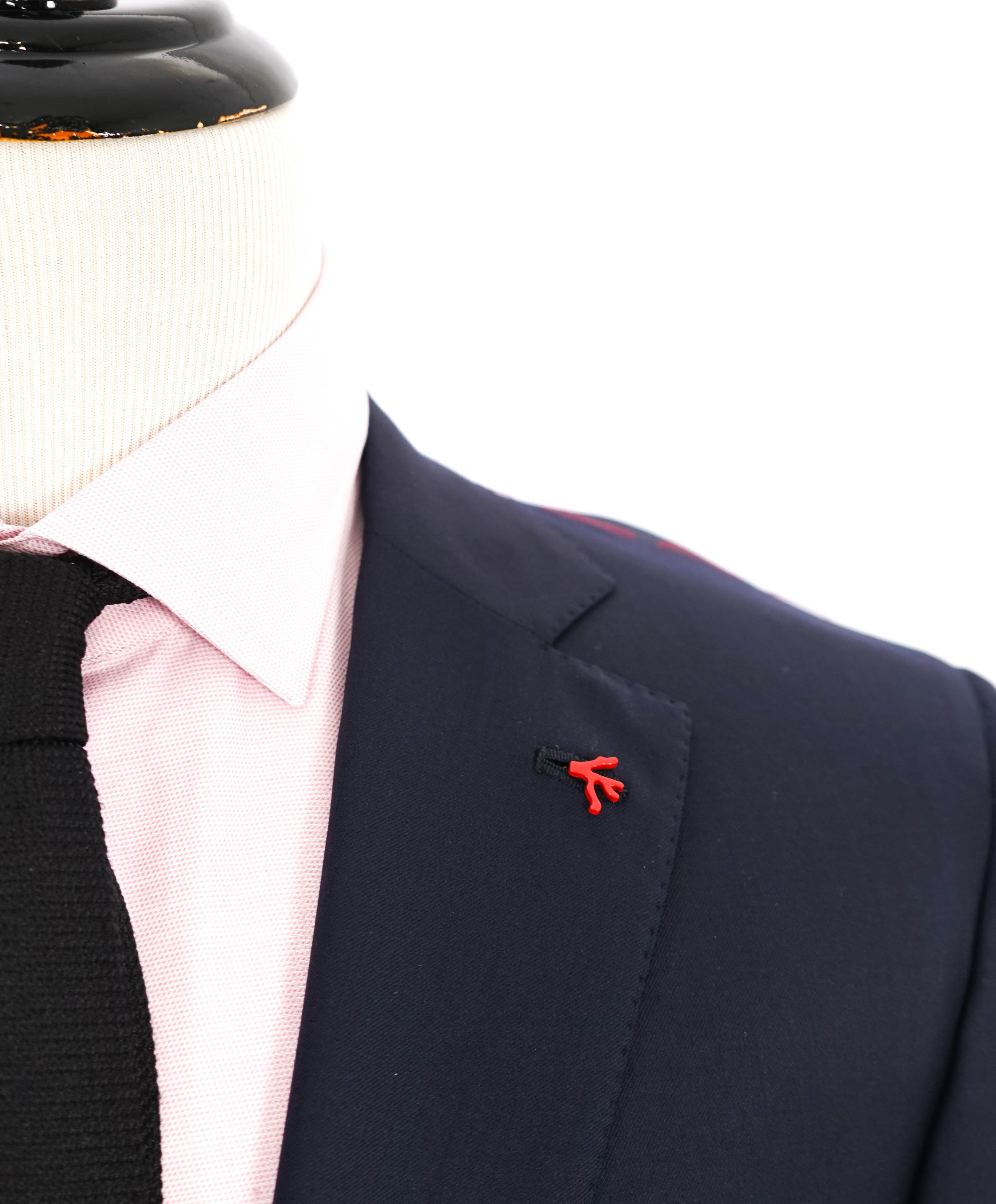 $3,750 ISAIA - Navy "SANITA 160's" *CLOSET STAPLE* Coral Pin Suit - 44R