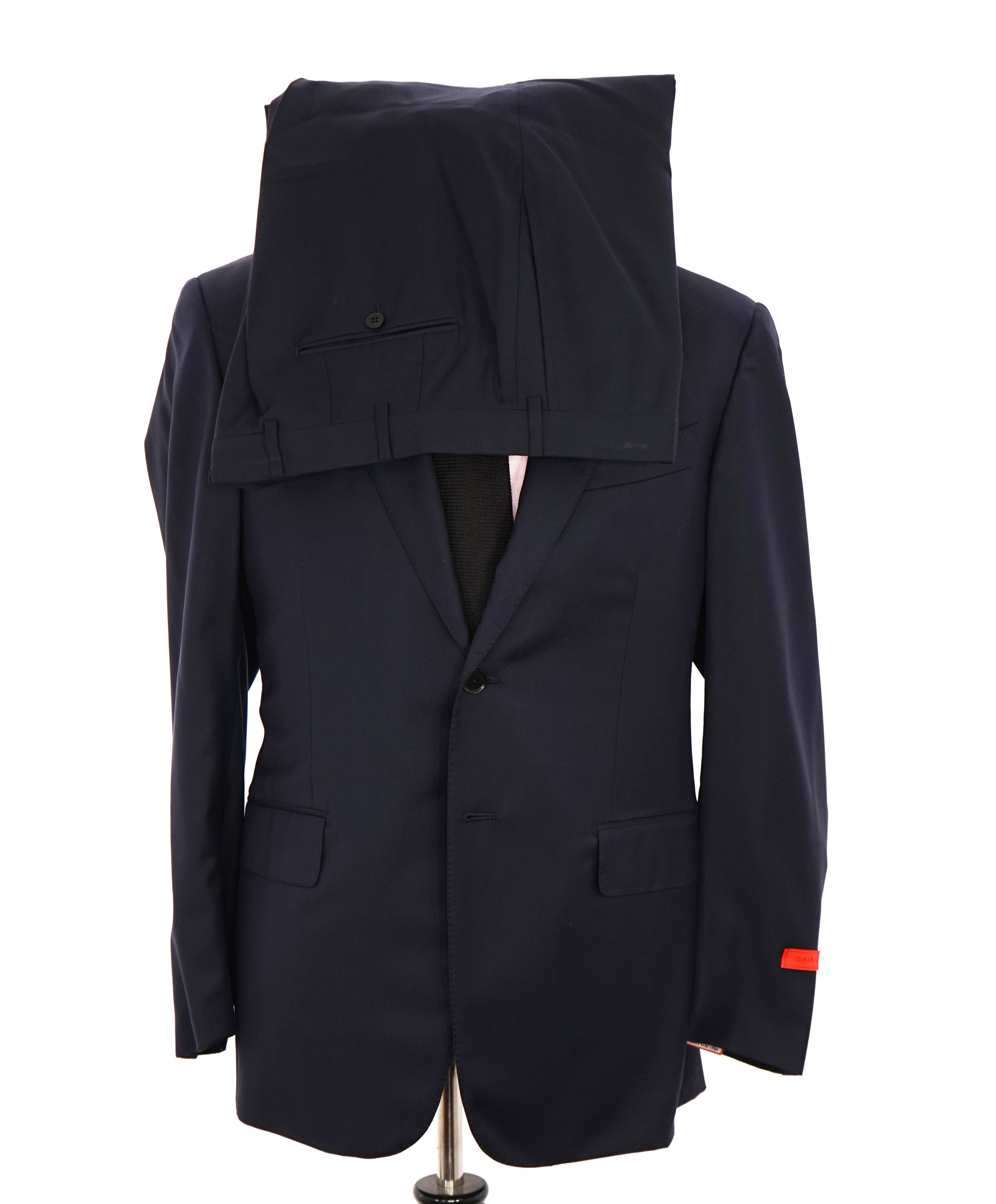 $3,750 ISAIA - Navy "SANITA 160's" *CLOSET STAPLE* Coral Pin Suit - 44R