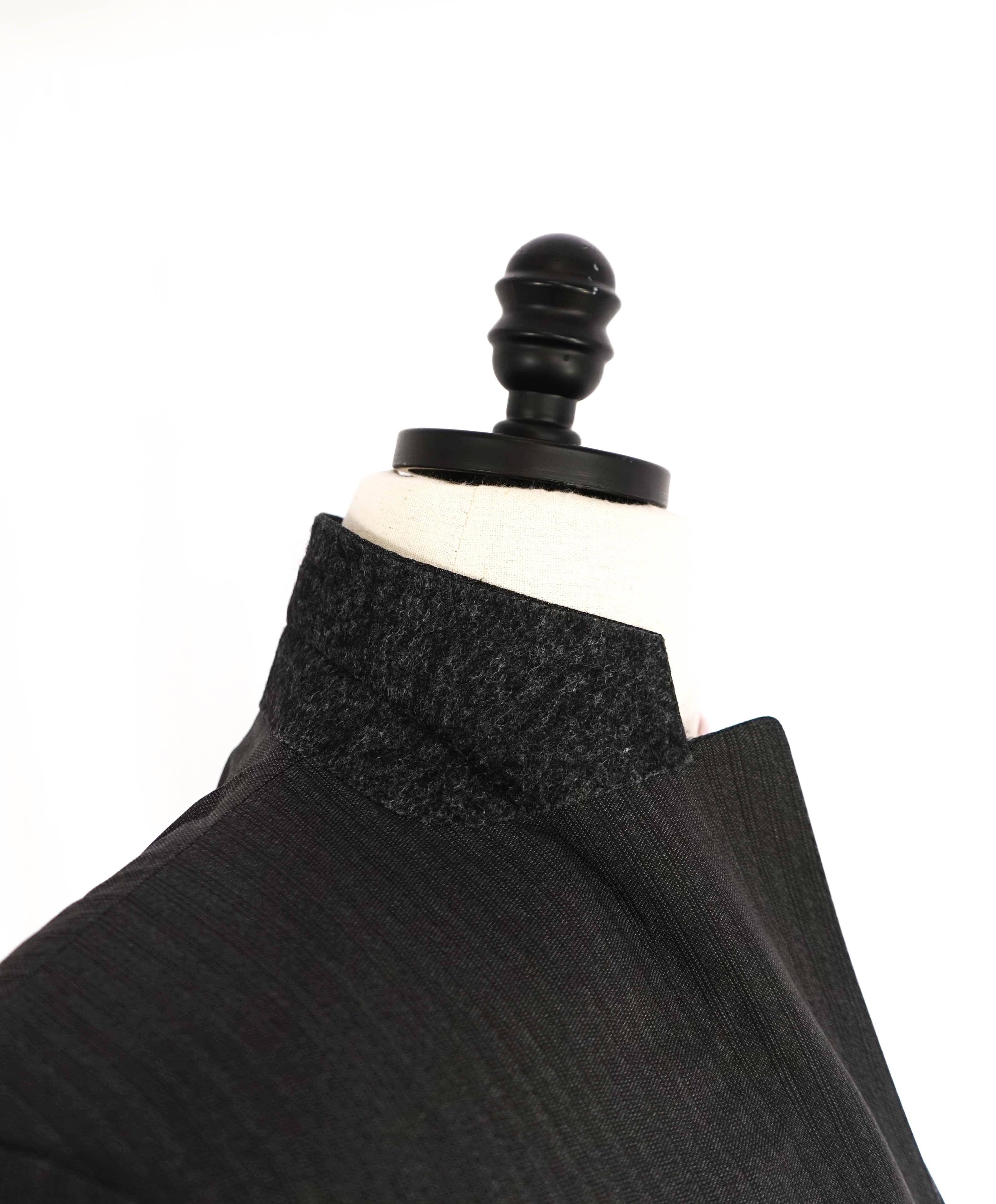 $1,895 CANALI - Medium Gray Tonal Stripe Double Vent Wool Blazer - 46R