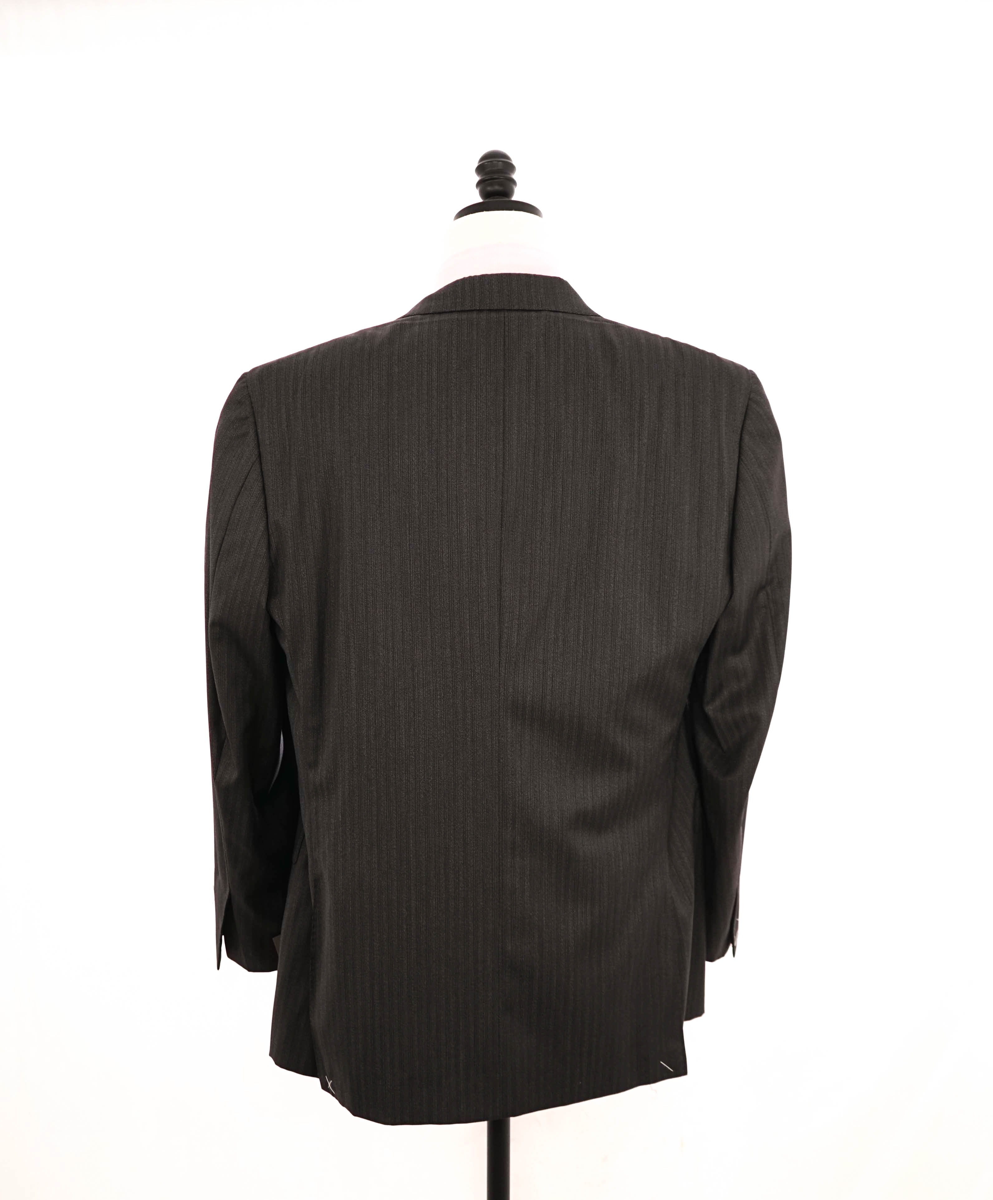 $1,895 CANALI - Medium Gray Tonal Stripe Double Vent Wool Blazer - 46R