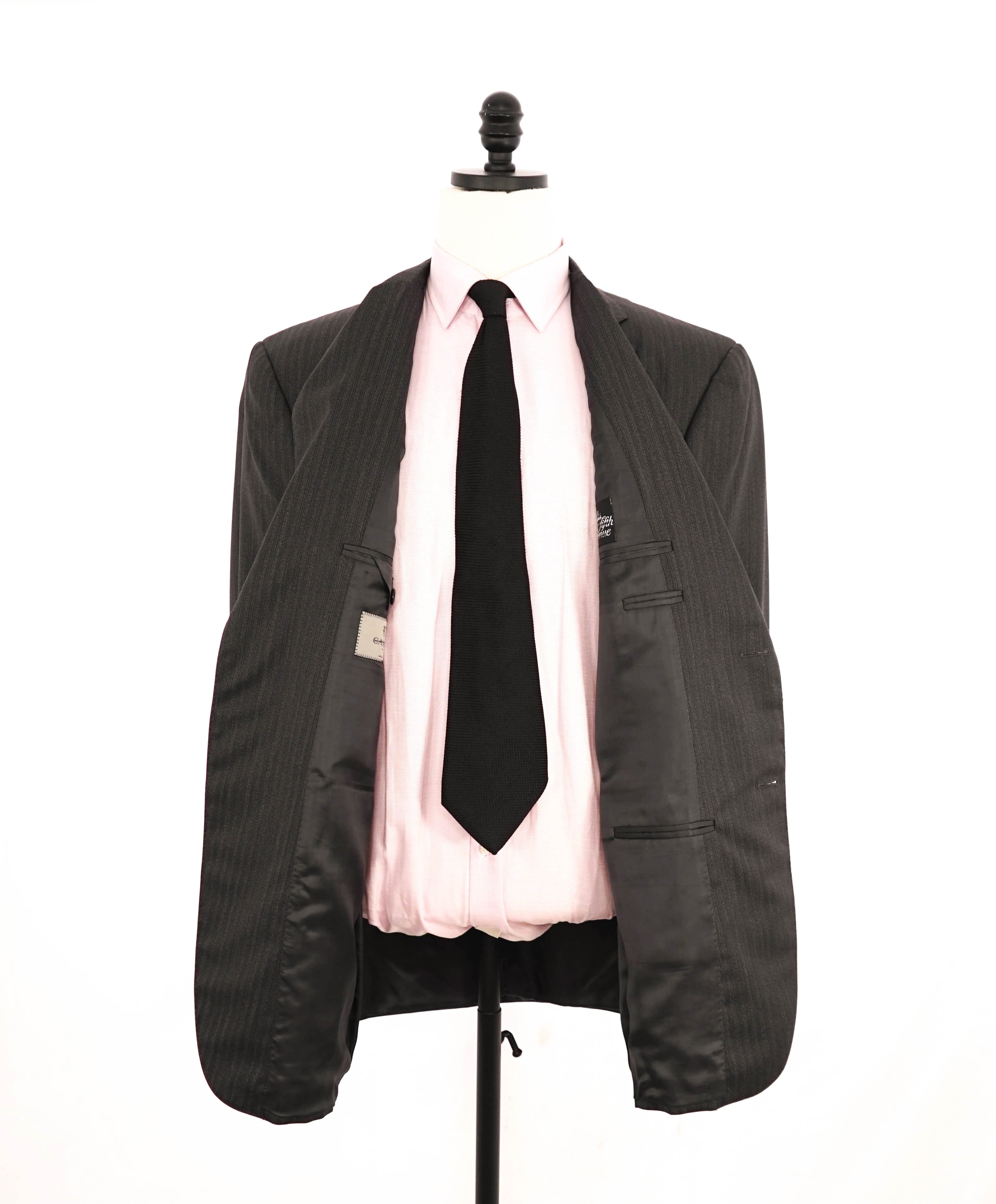 $1,895 CANALI - Medium Gray Tonal Stripe Double Vent Wool Blazer - 46R