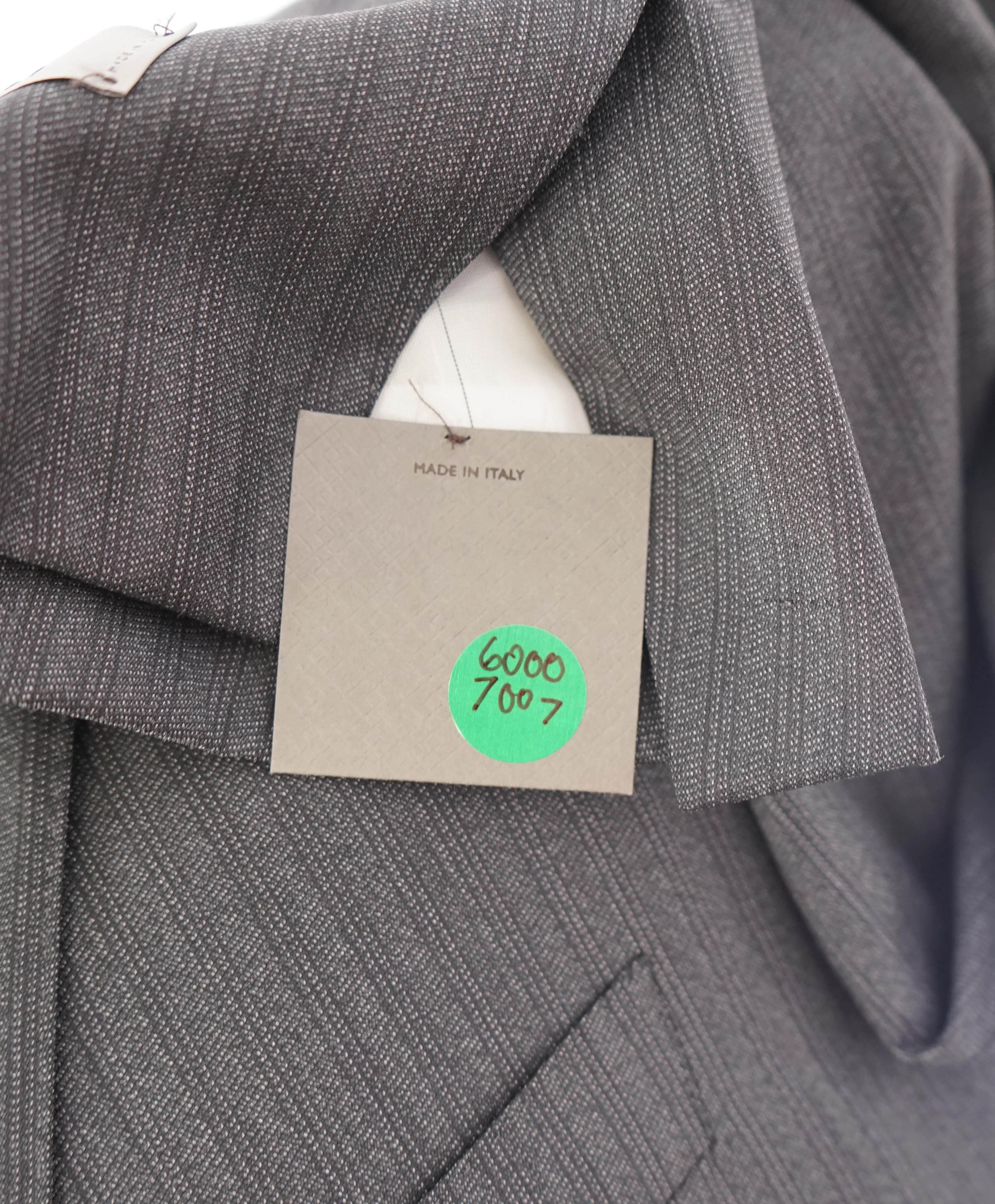 $1,895 CANALI - Medium Gray Tonal Stripe Double Vent Wool Blazer - 46R