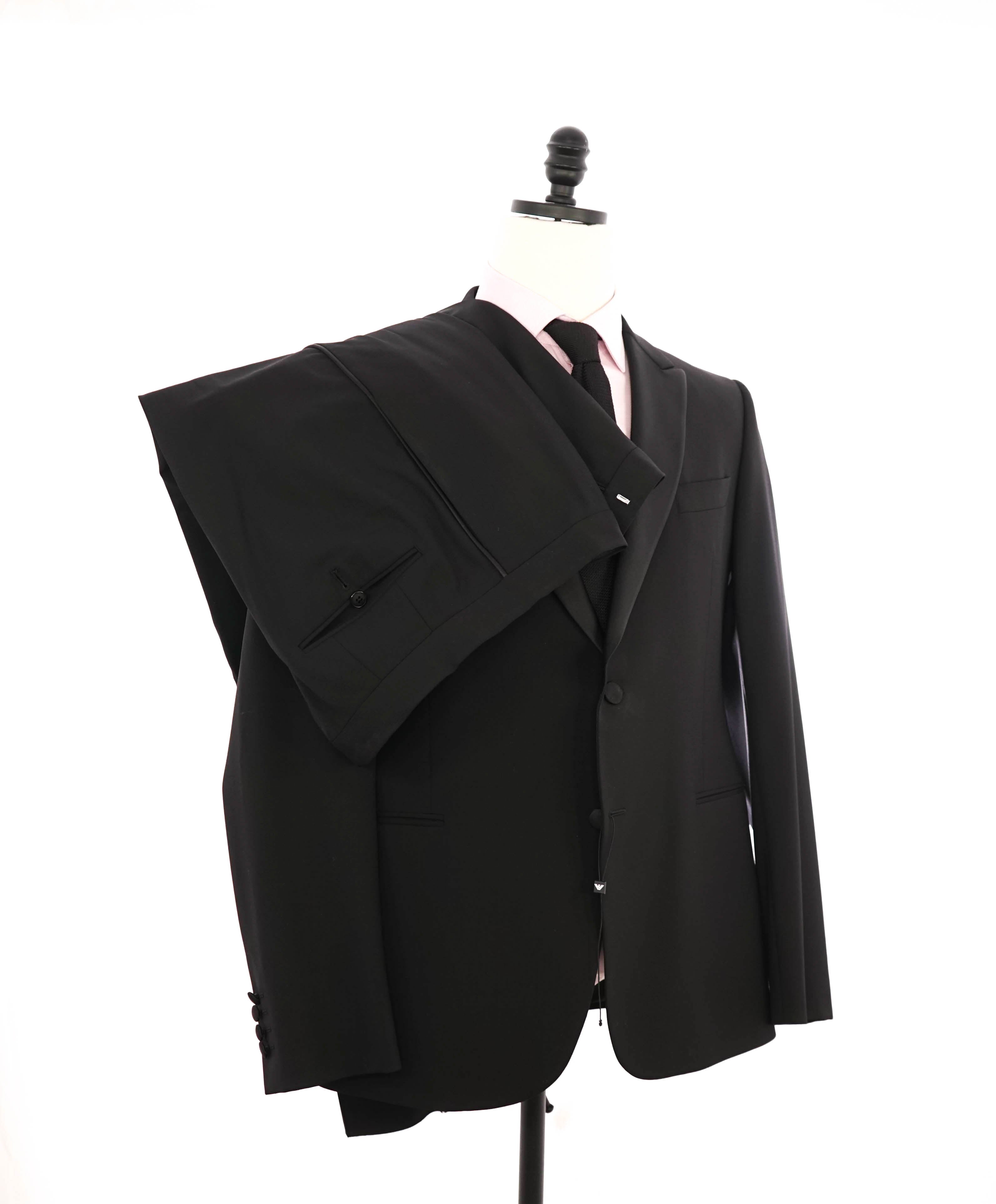 $1,995 EMPORIO ARMANI - “M LINE” Notch Lapel 130's Tuxedo Suit - 42R 34W