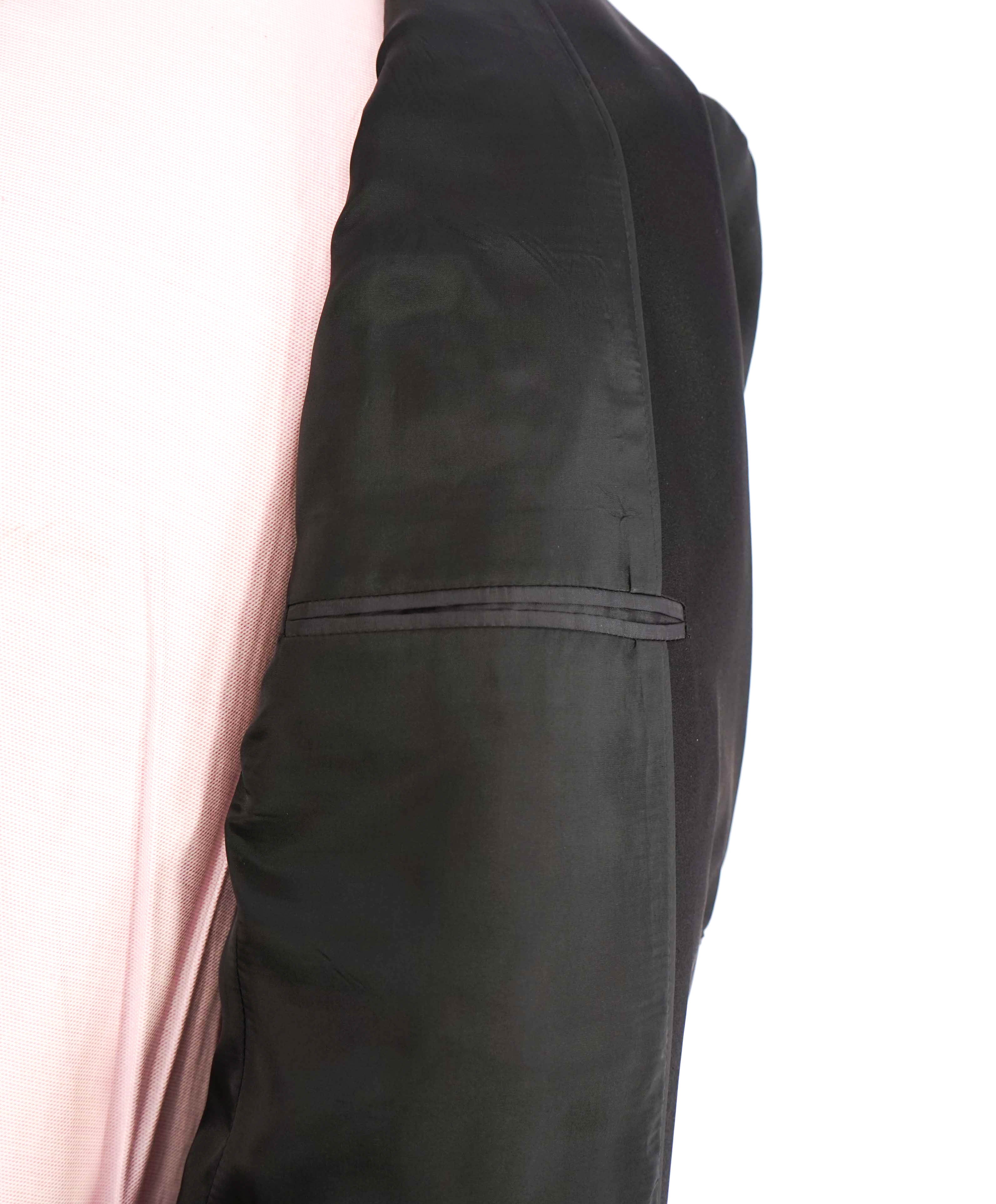 $1,995 EMPORIO ARMANI - “M LINE” Notch Lapel 130's Tuxedo Suit - 42R 34W