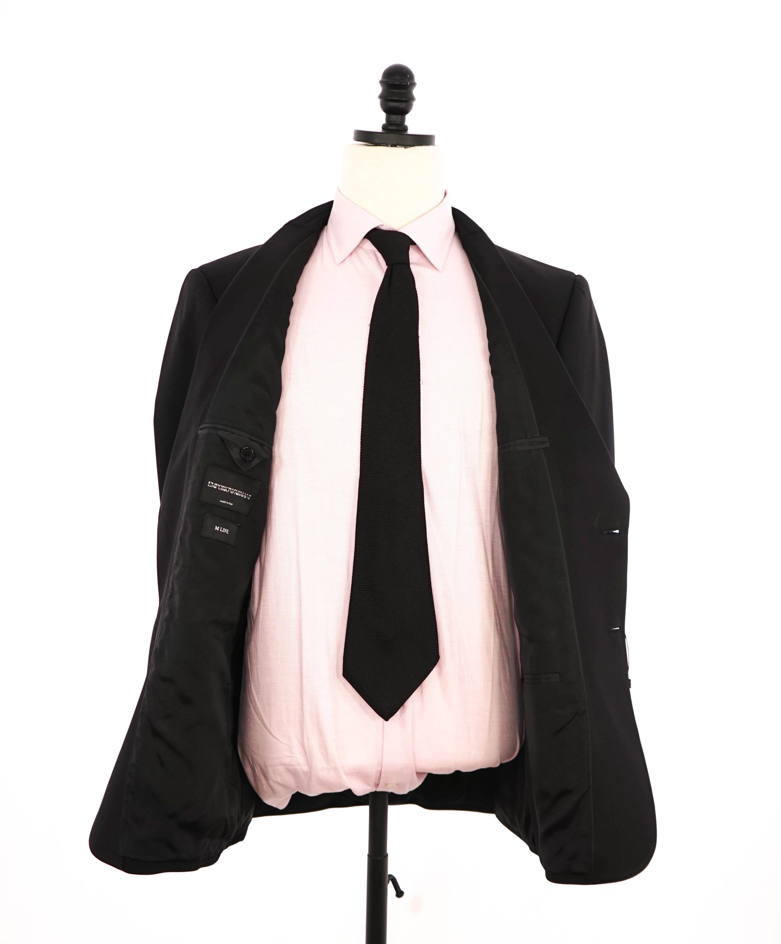 $1,995 EMPORIO ARMANI - “M LINE” Notch Lapel 130's Tuxedo Suit - 42R 34W