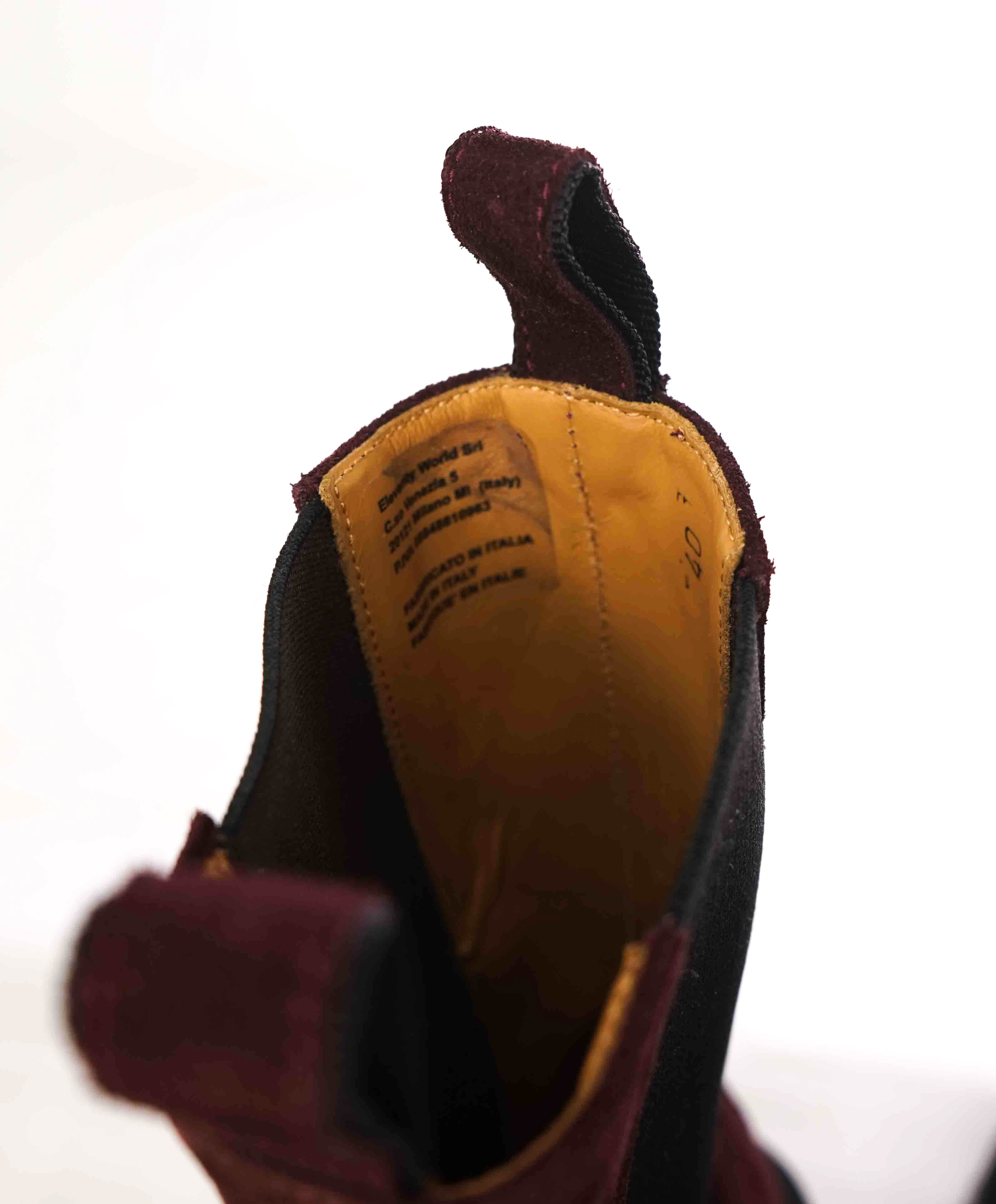 $825 ELEVENTY - Burgundy Suede Chelsea Platform Chunky Sole Boots - 10 US (40EU)