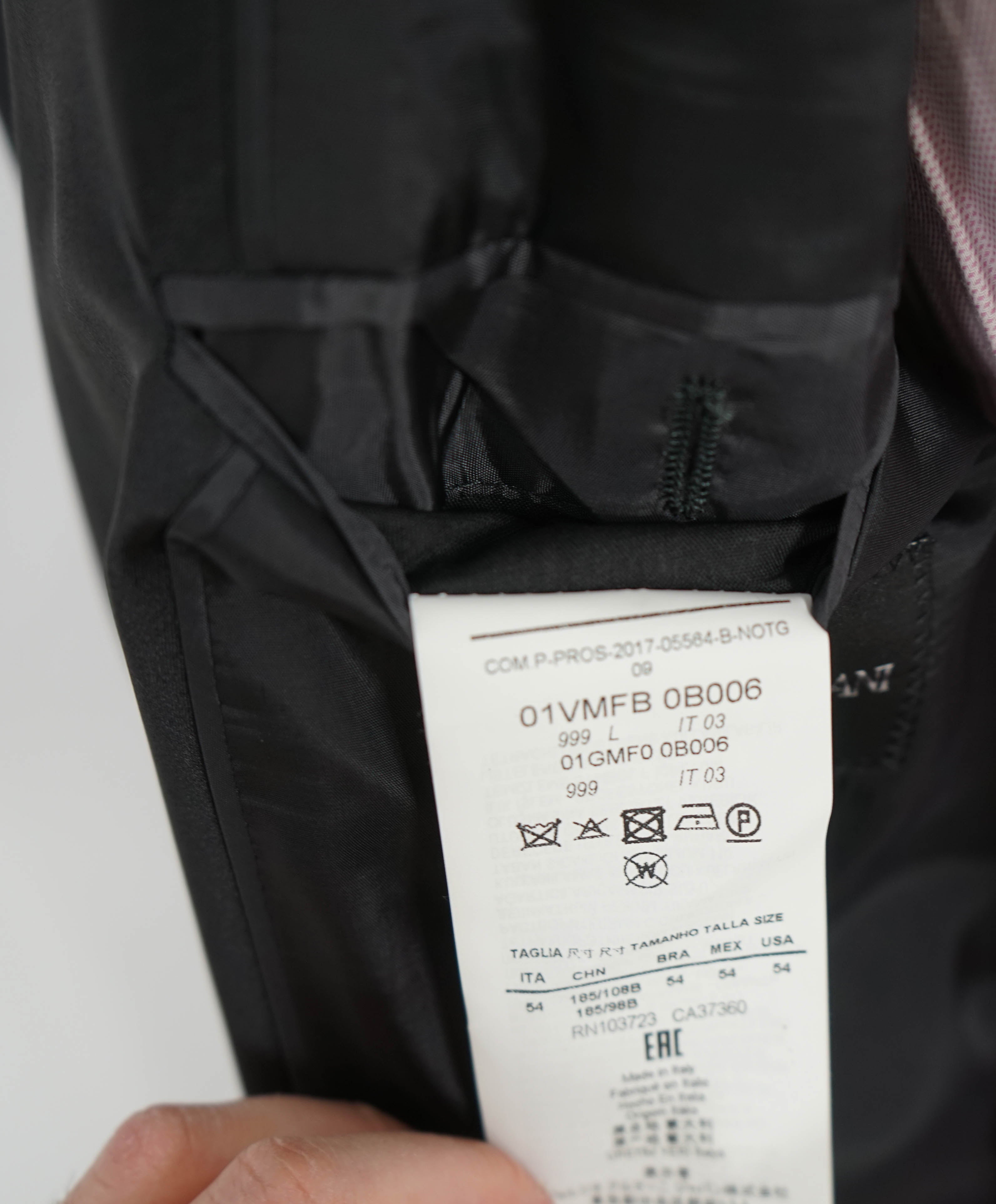 $1,995 EMPORIO ARMANI - “M LINE” 1-Btn Peak Lapel Tuxedo Suit - 44L