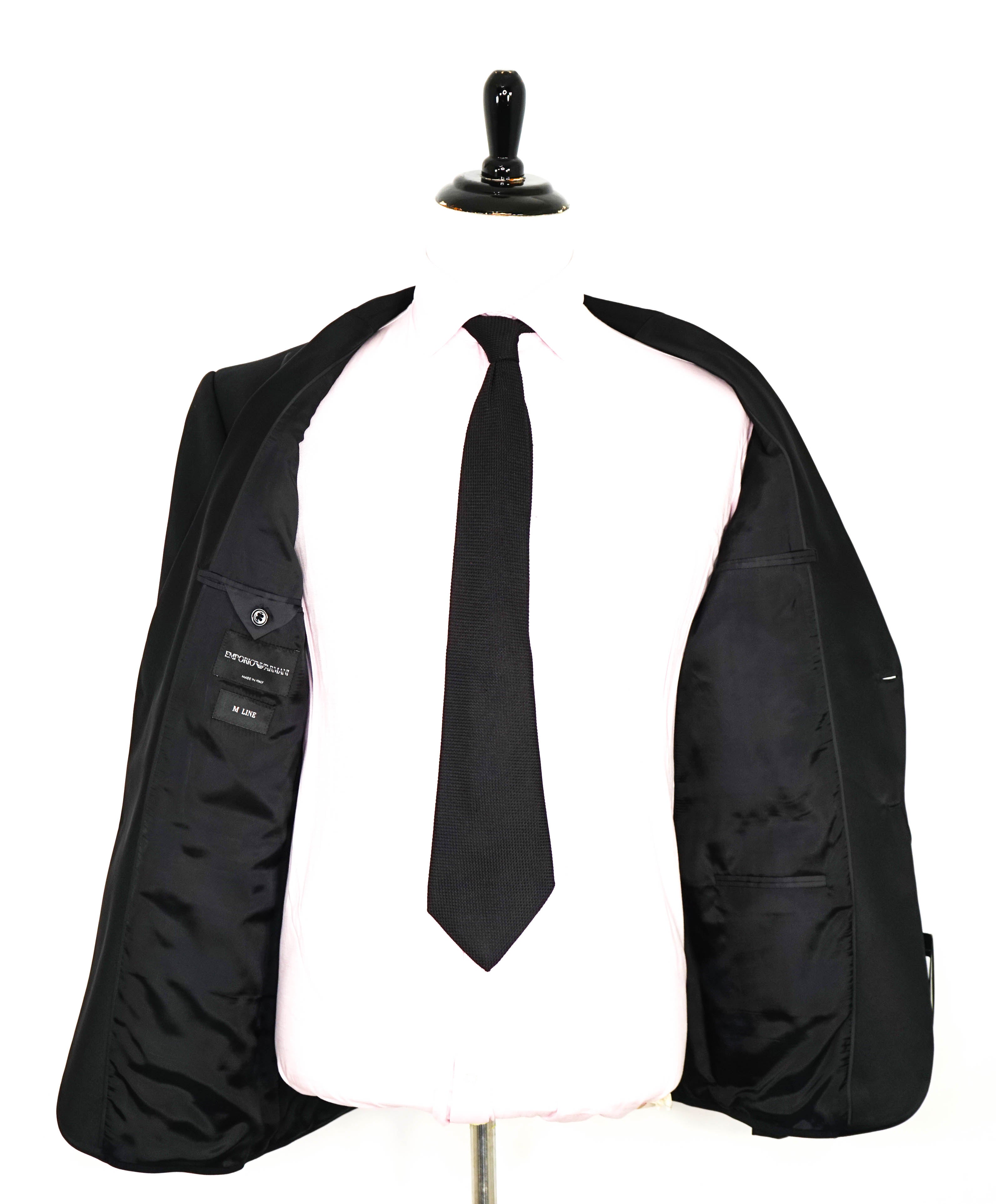 $1,995 EMPORIO ARMANI - “M LINE” 1-Btn Peak Lapel Tuxedo Suit - 44L