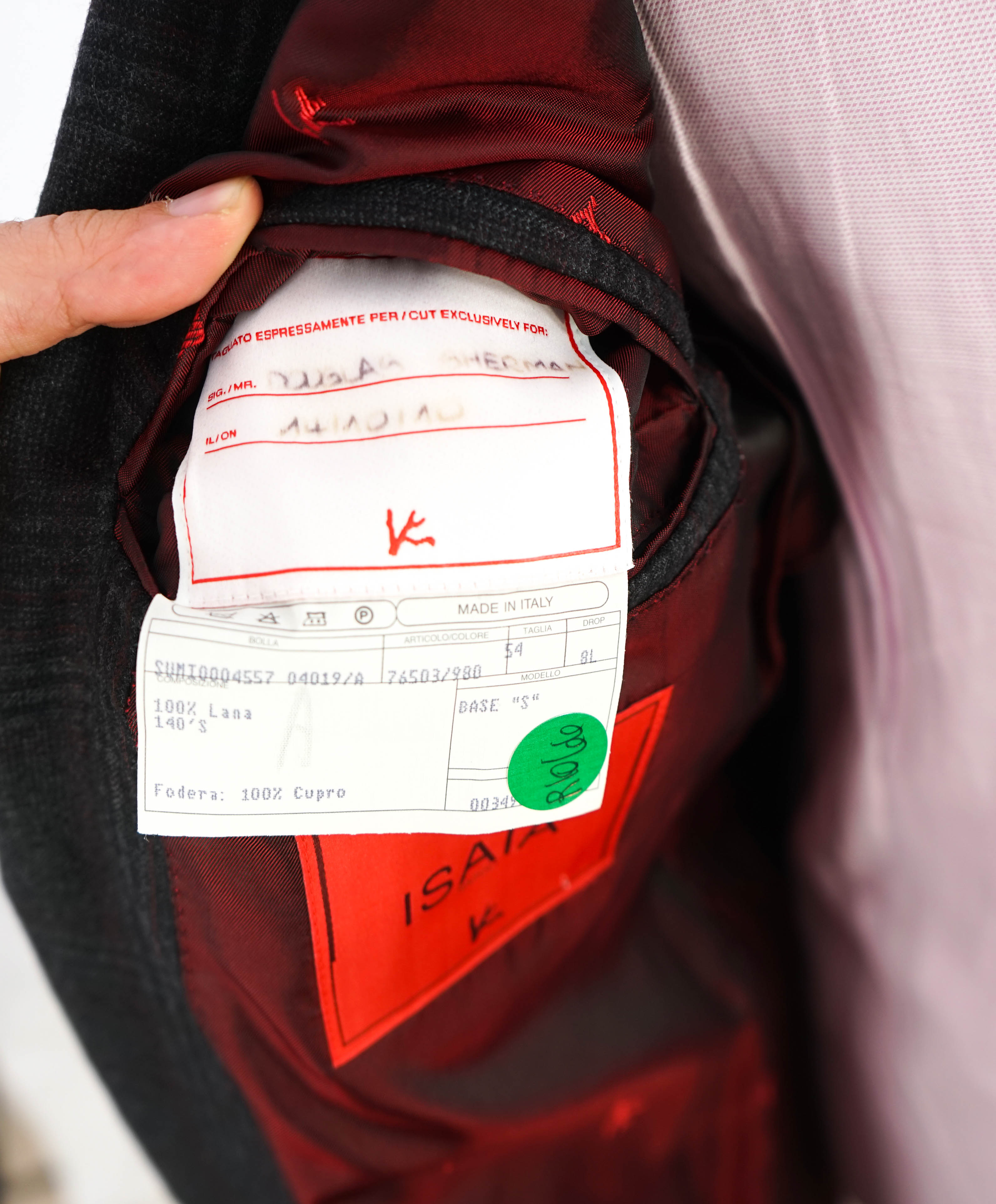 $3,995 ISAIA - "CUSTOM" Super 140's NUOVA BASE S Blazer - 44L