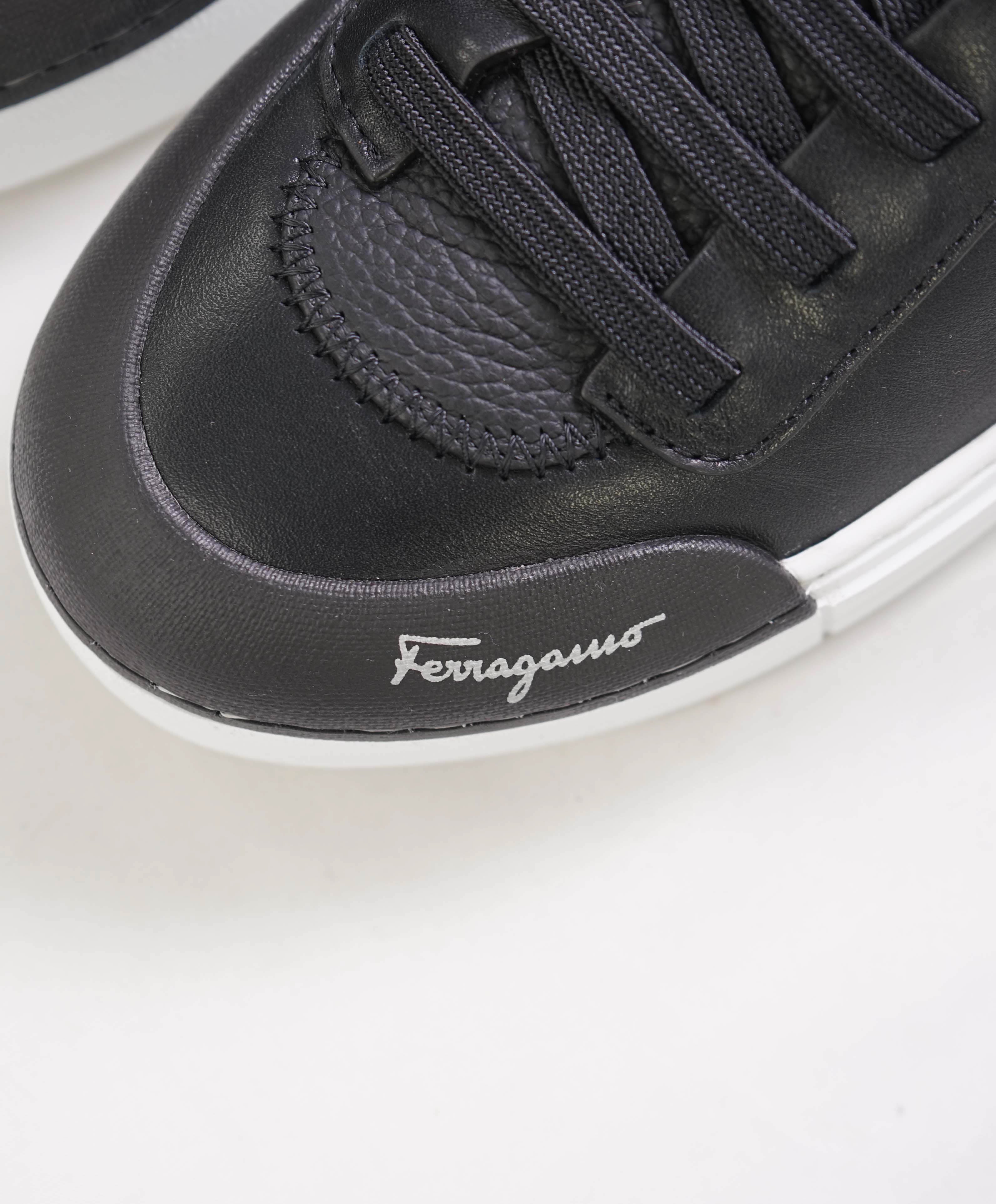 $750 SALVATORE FERRAGAMO - *GANCINI* Black Sneaker - 7.5 US