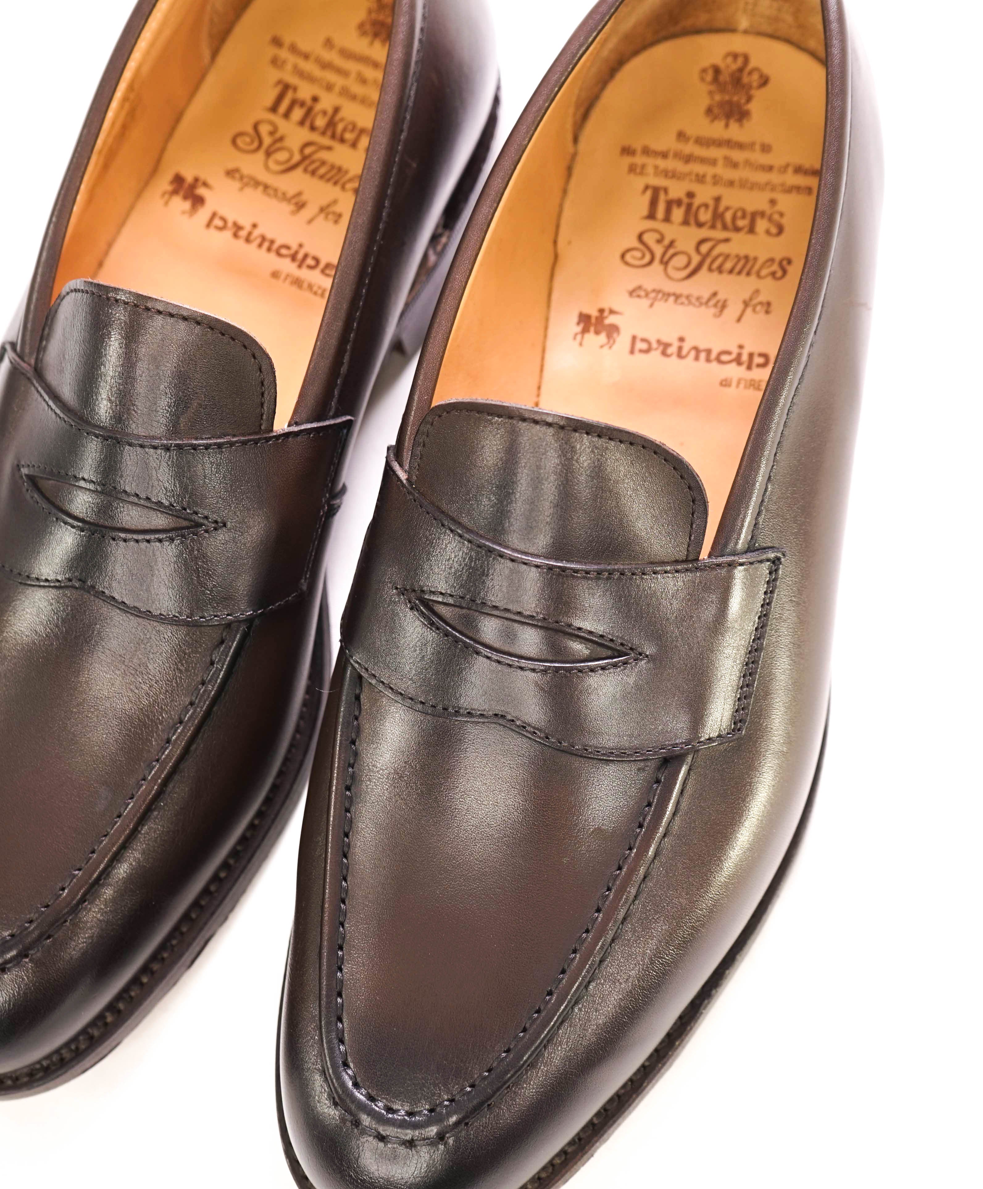 $700 TRICKER'S - England "HARVARD" Brown Leather Penny Loafer - 10 US ( 9 UK )