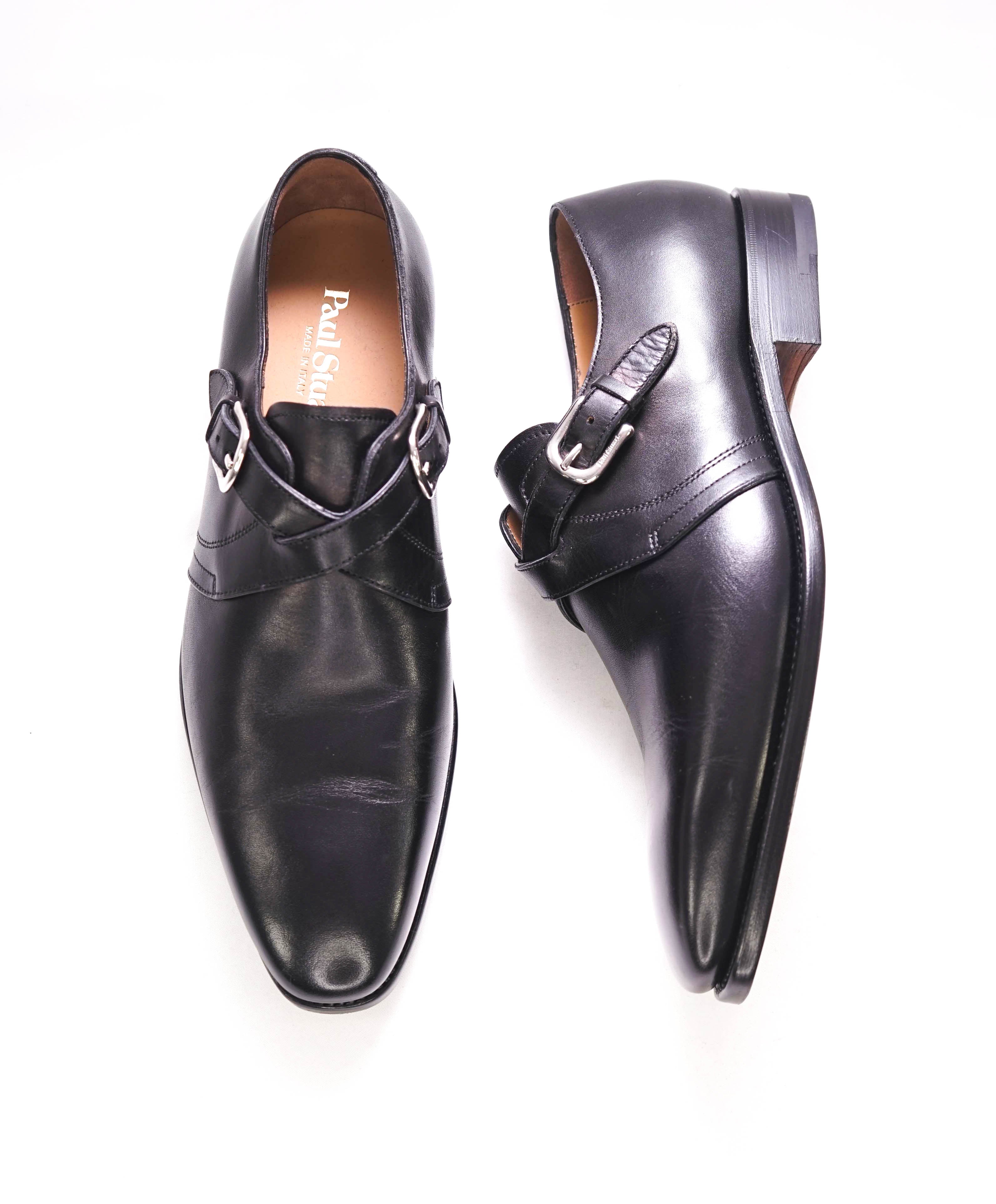 $995 PAUL STUART - *Galante* Crisscross Double Monk Strap Leather Shoes - 8 US (7 IT)