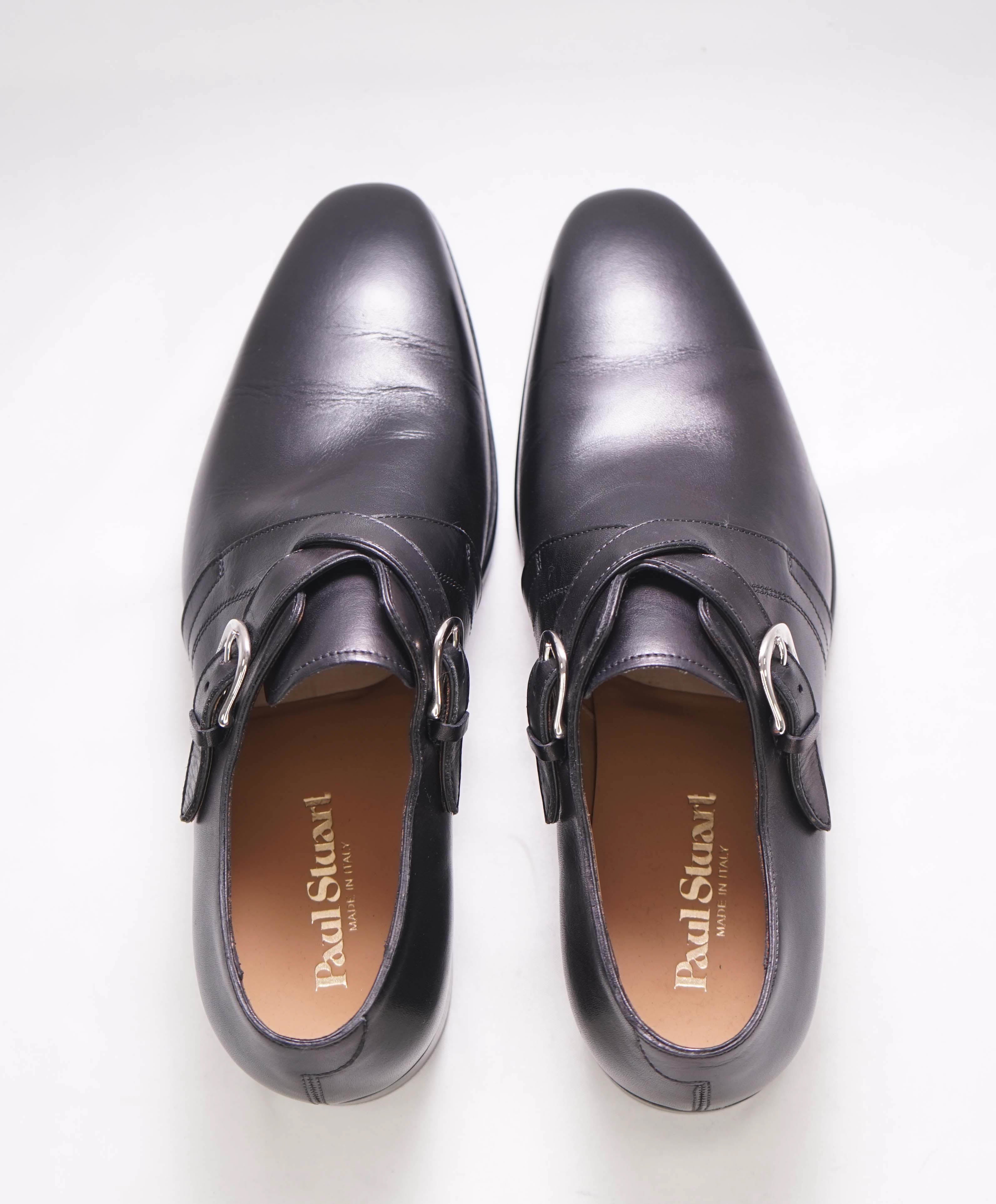 $995 PAUL STUART - *Galante* Crisscross Double Monk Strap Leather Shoes - 8 US (7 IT)
