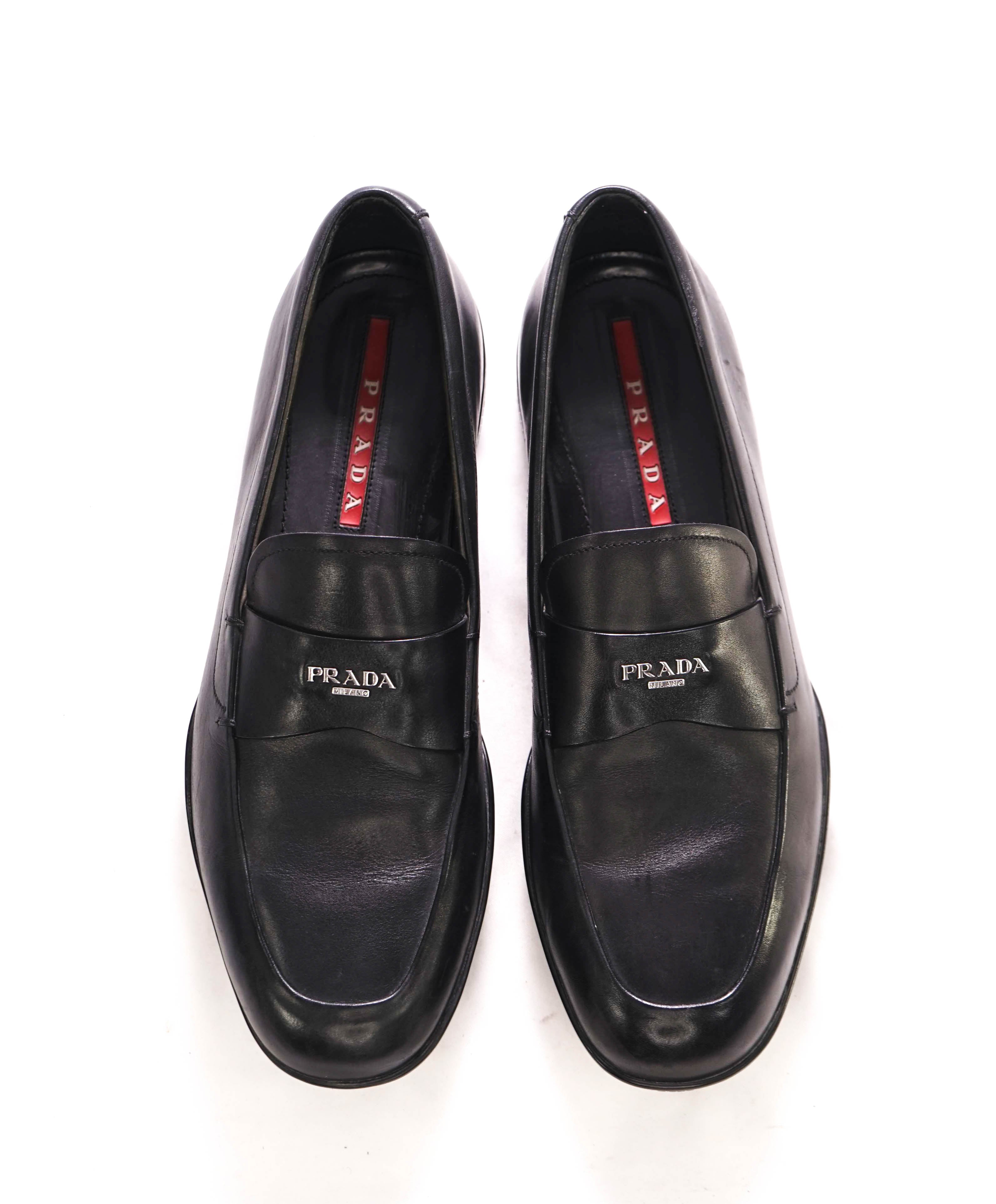 $850 PRADA - *LINEA ROSSA* Black Slip On Logo Vamp Loafer - 9 US (8 Prada)