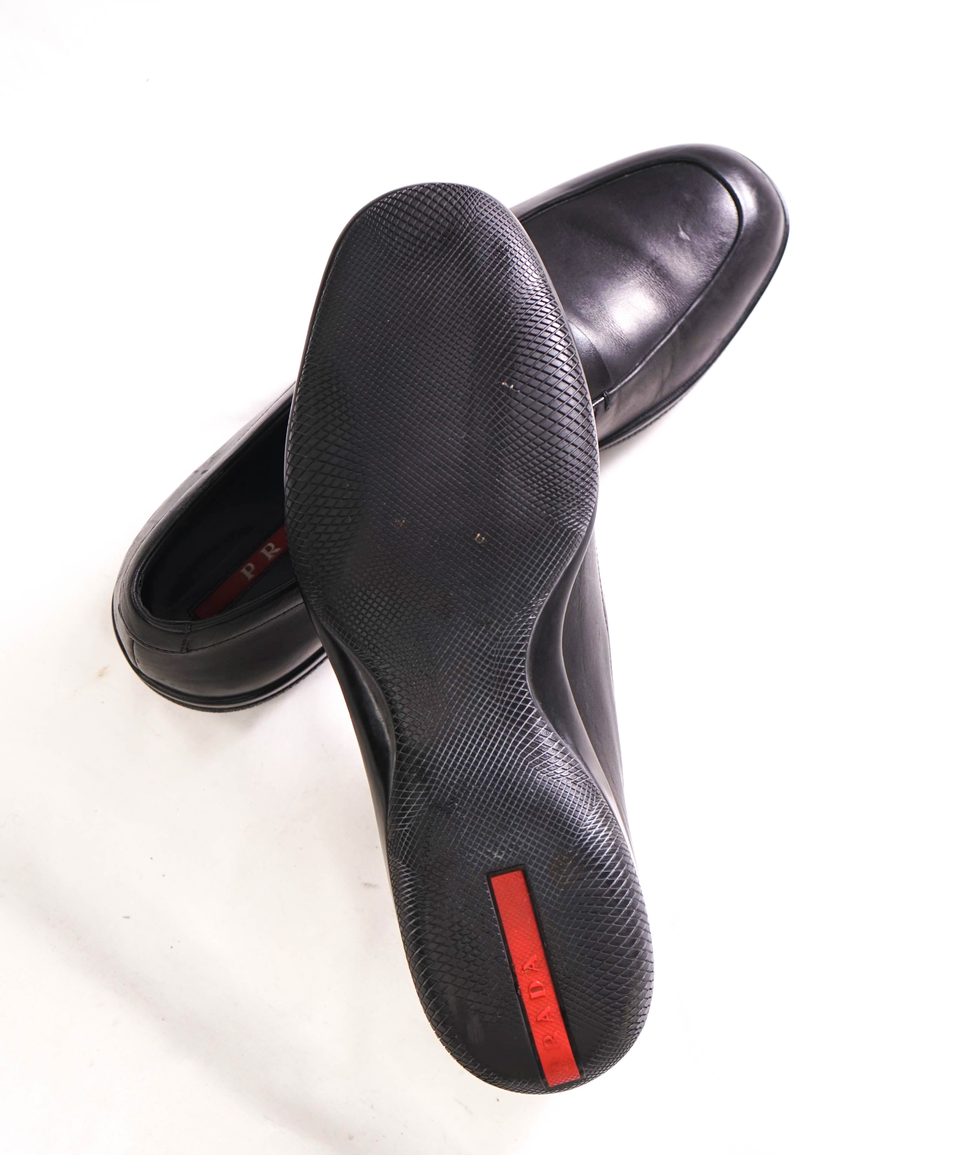 $850 PRADA - *LINEA ROSSA* Black Slip On Logo Vamp Loafer - 9 US (8 Prada)