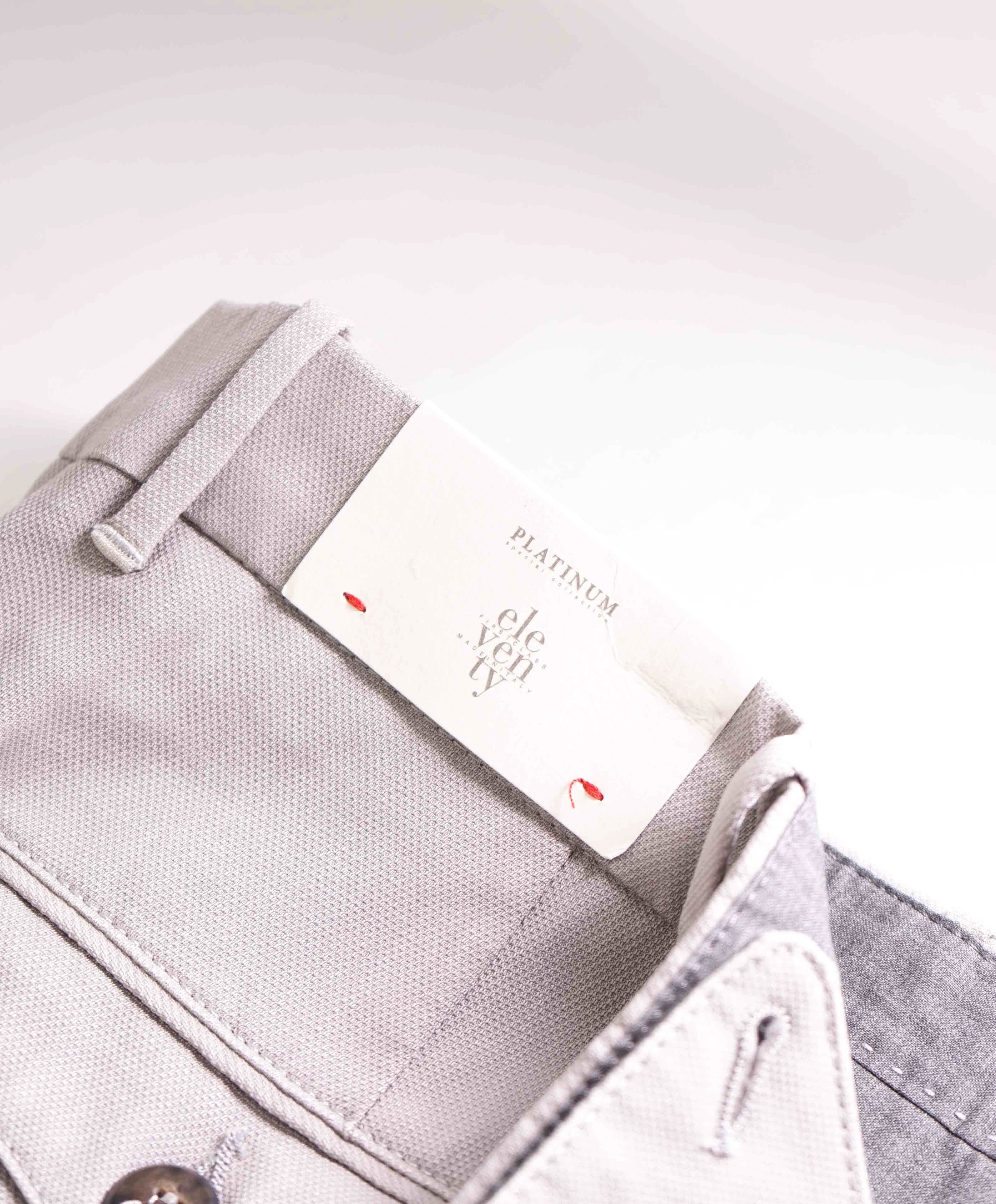 $495 ELEVENTY - Wool Gray Jacquard Micro Dart Slim Dress Pants- 34W