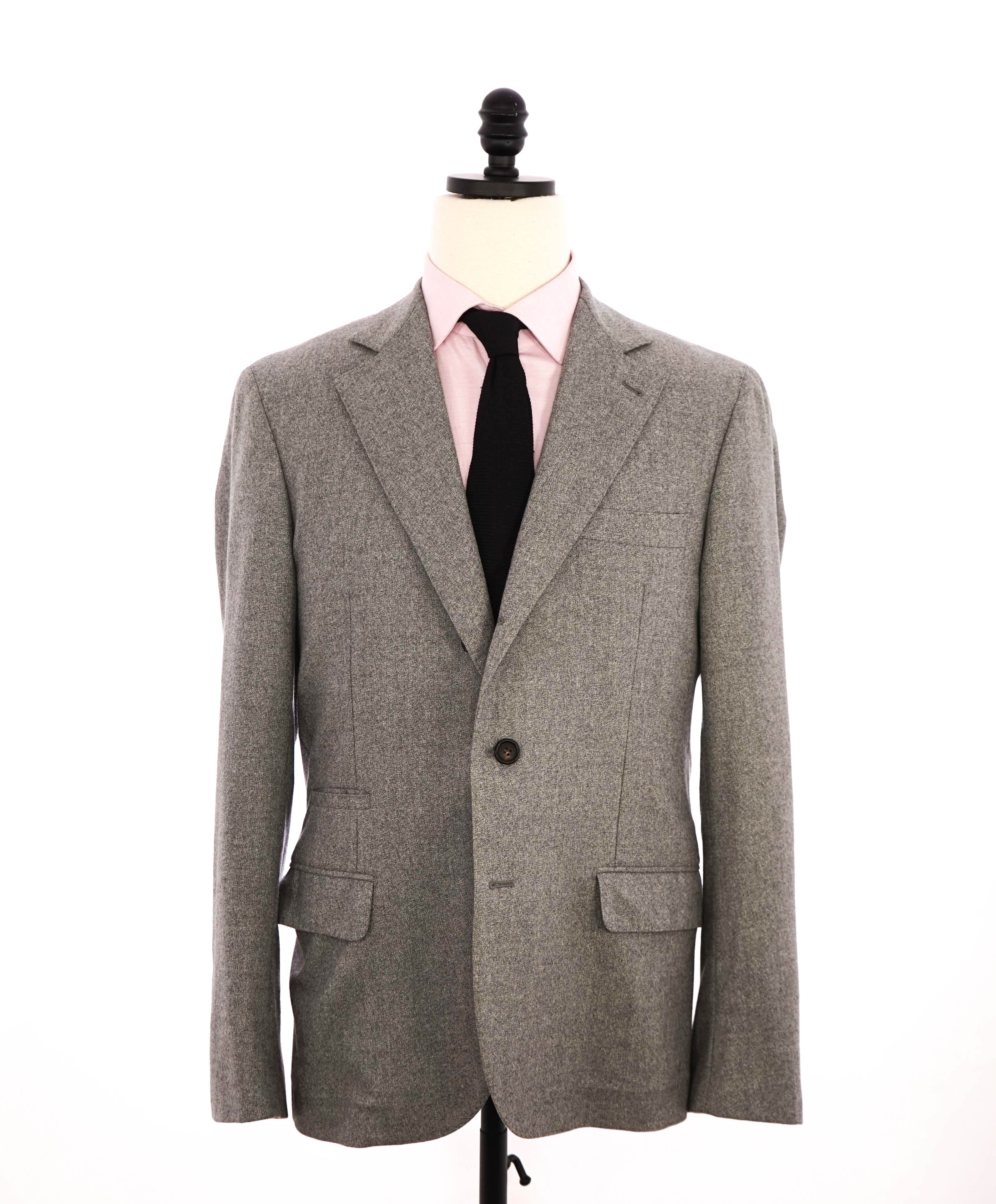 $3,180 BRUNELLO CUCINELLI - Gray Heathered 2/3 Roll Lapel Blazer- 40R