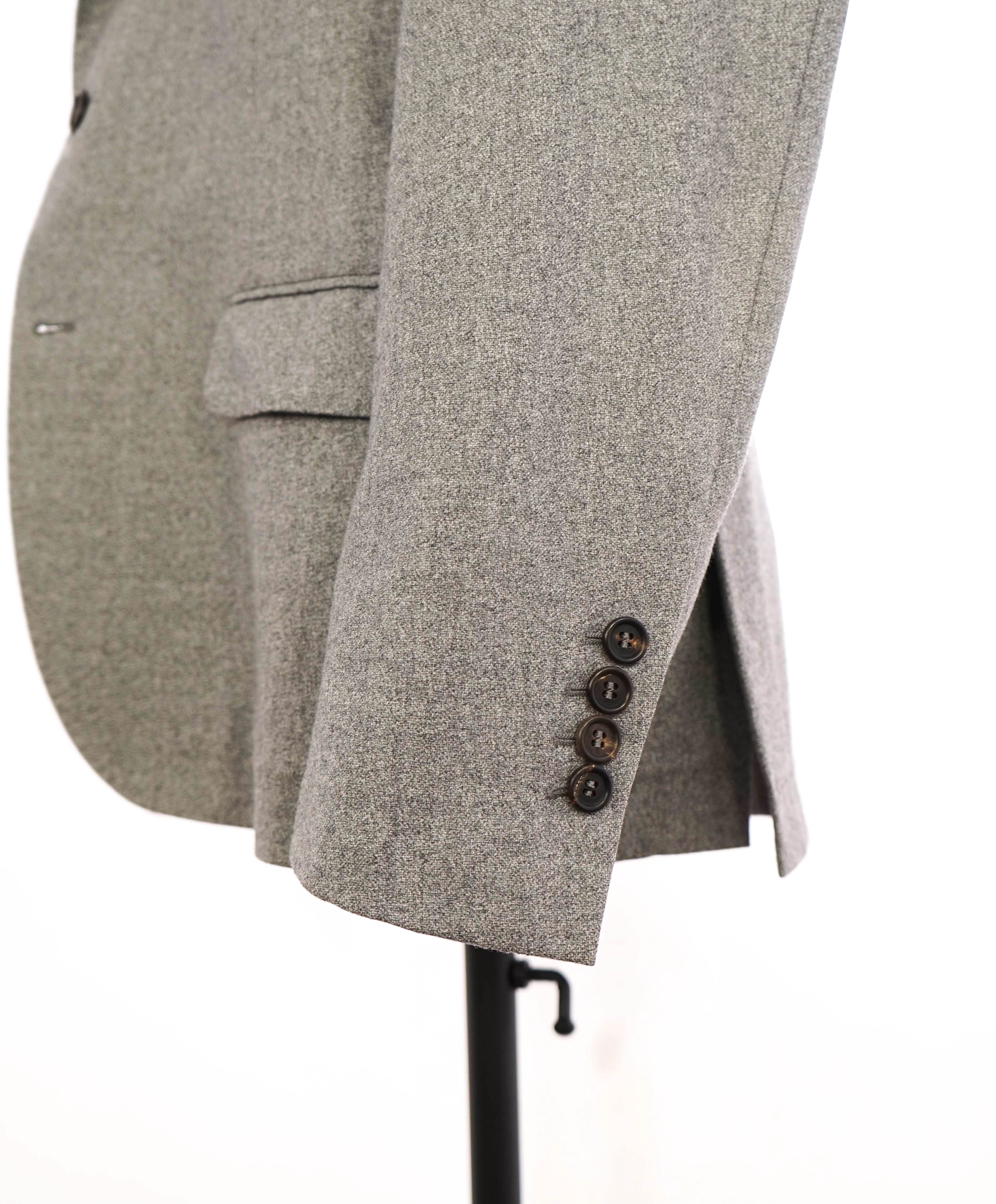 $3,180 BRUNELLO CUCINELLI - Gray Heathered 2/3 Roll Lapel Blazer- 40R