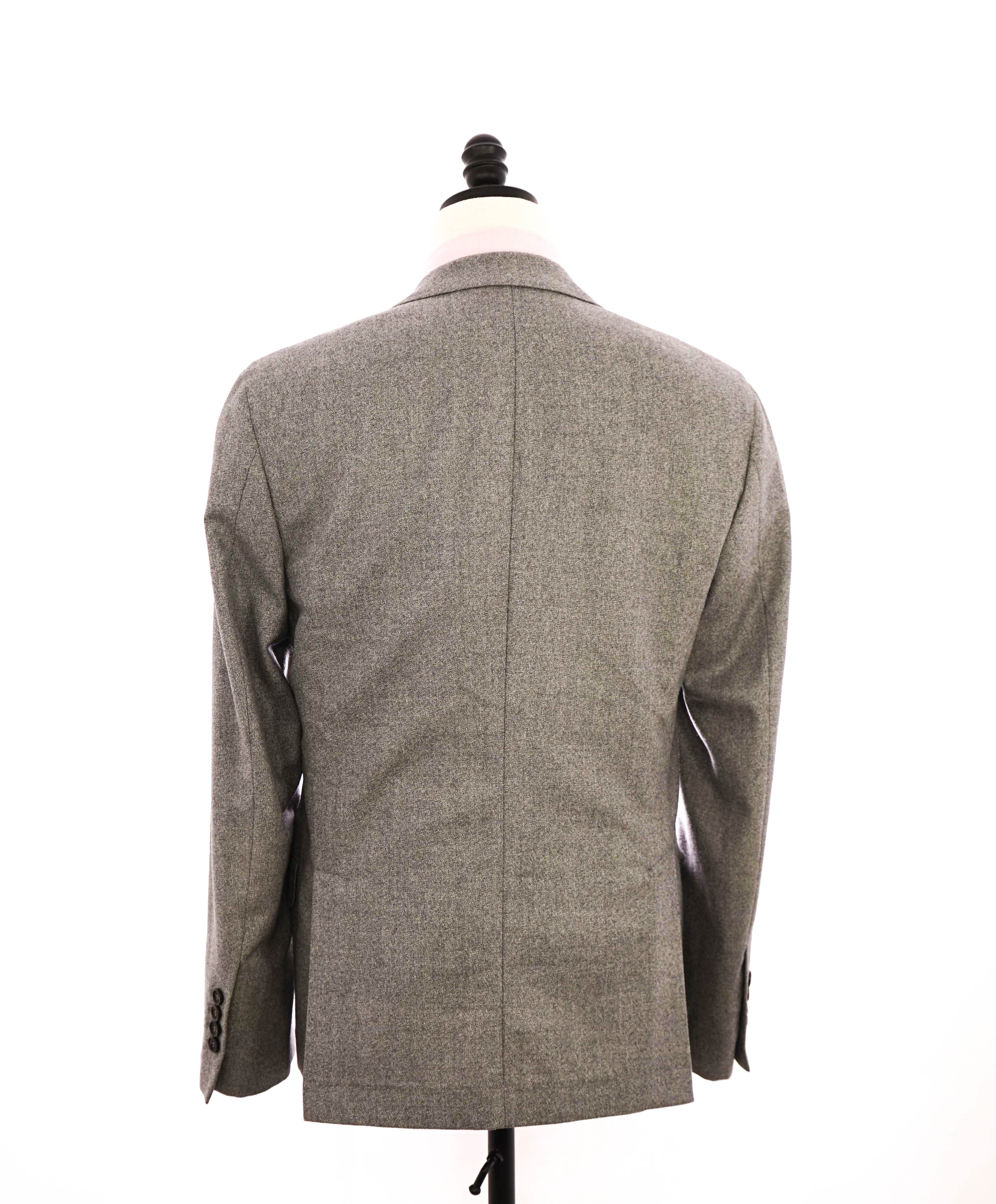 $3,180 BRUNELLO CUCINELLI - Gray Heathered 2/3 Roll Lapel Blazer- 40R