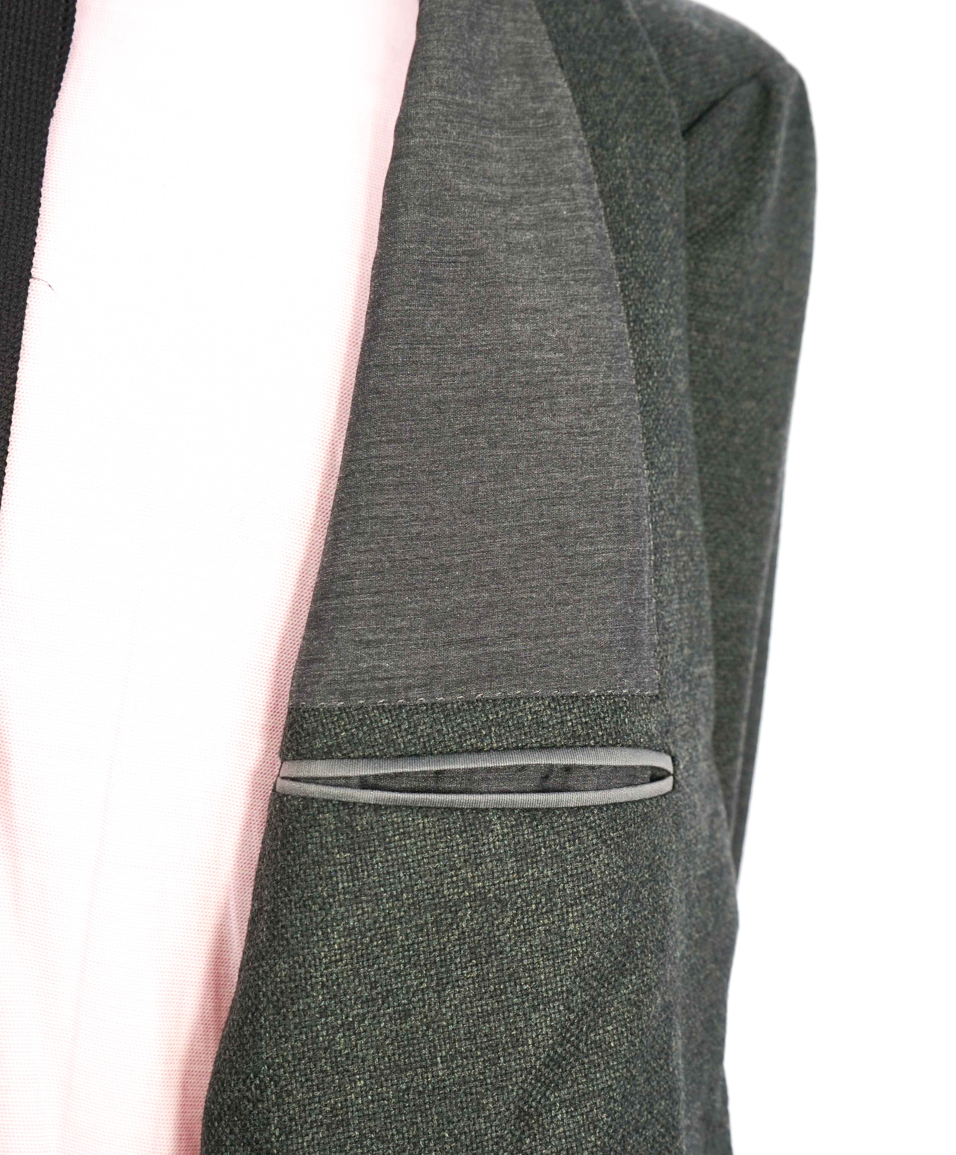 $3,295 ERMENEGILDO ZEGNA - Forest Green Royal Weave "Street Jacket" Blazer - 46L