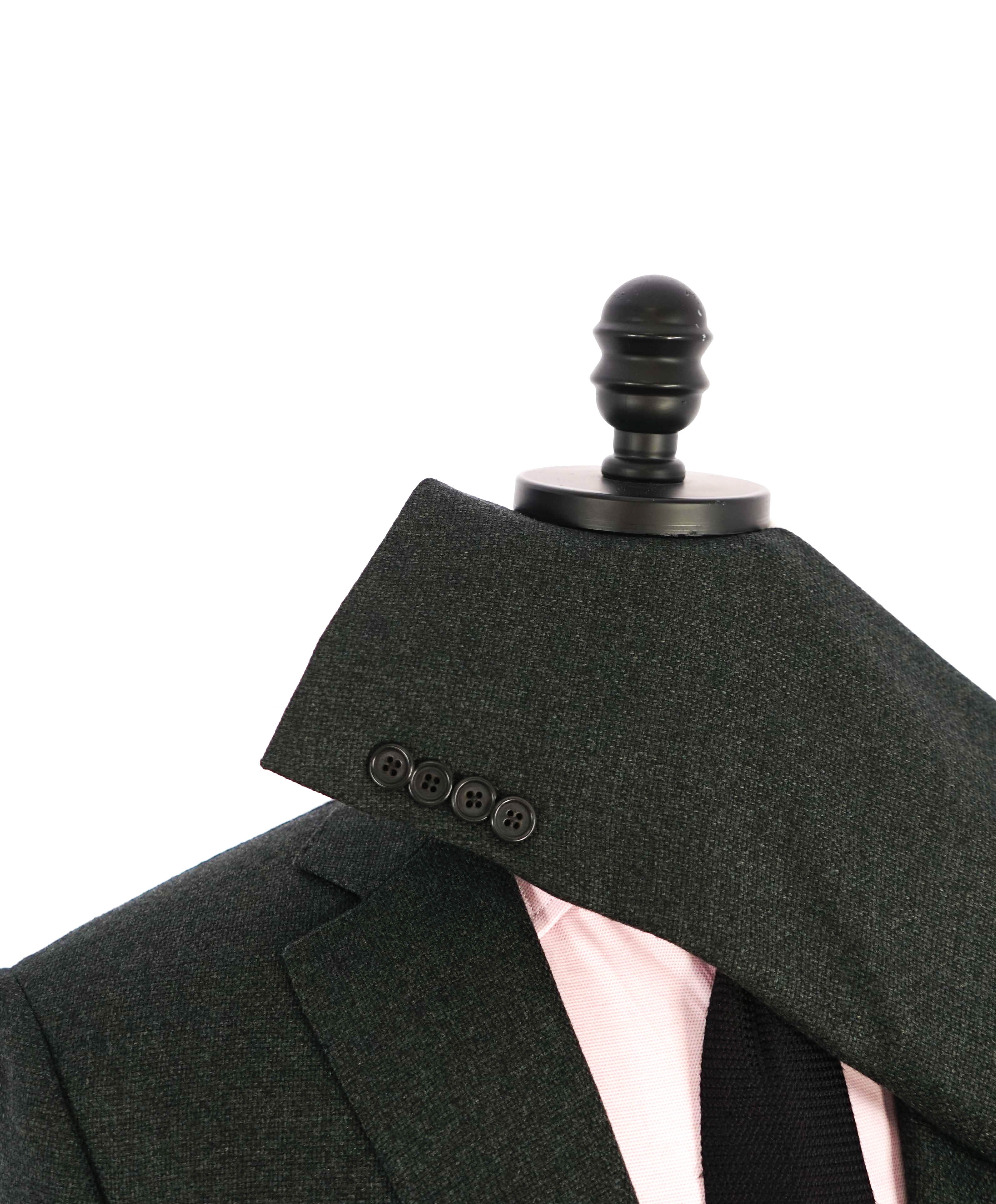 $3,295 ERMENEGILDO ZEGNA - Forest Green Royal Weave "Street Jacket" Blazer - 46L