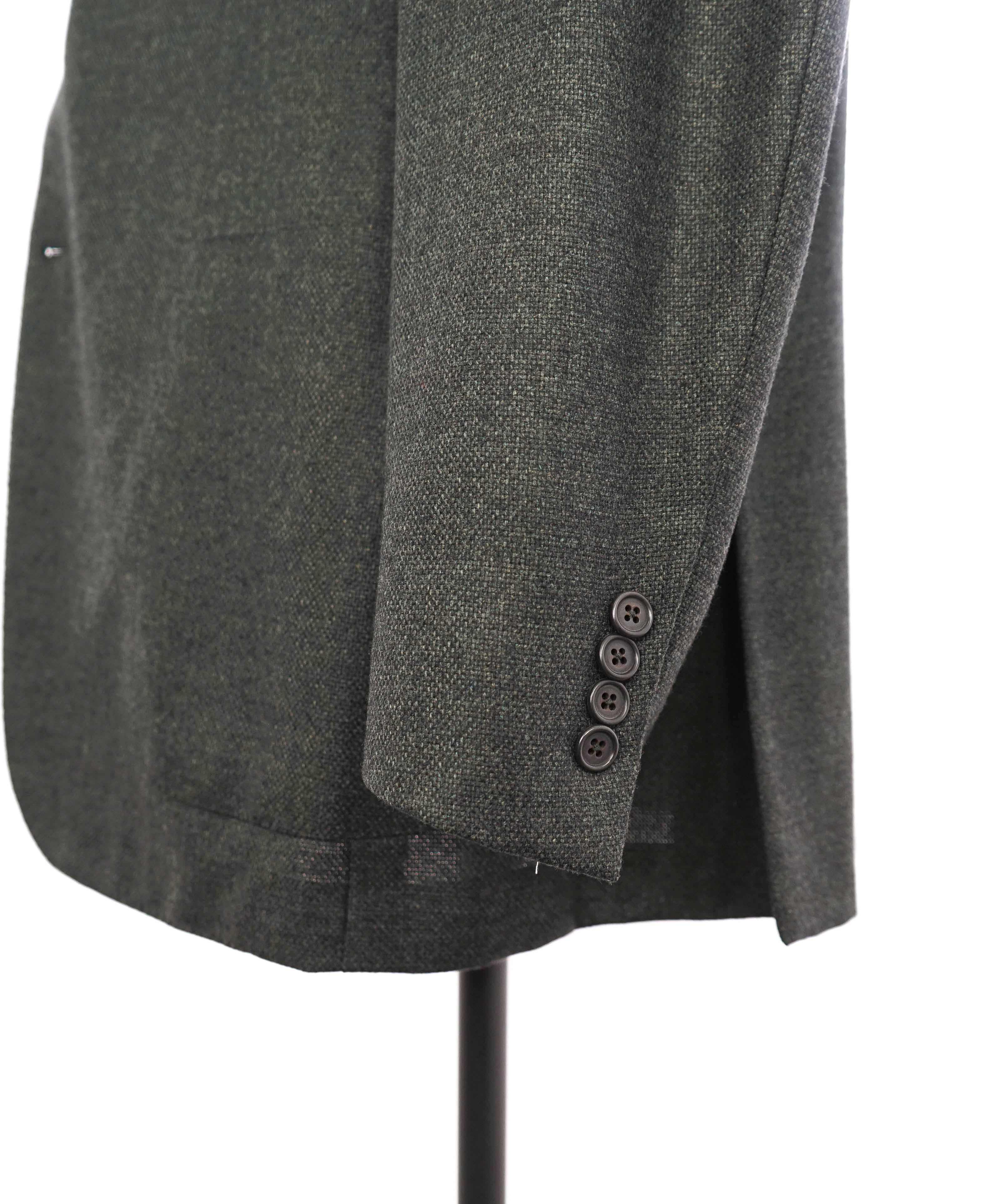 $3,295 ERMENEGILDO ZEGNA - Forest Green Royal Weave "Street Jacket" Blazer - 46L