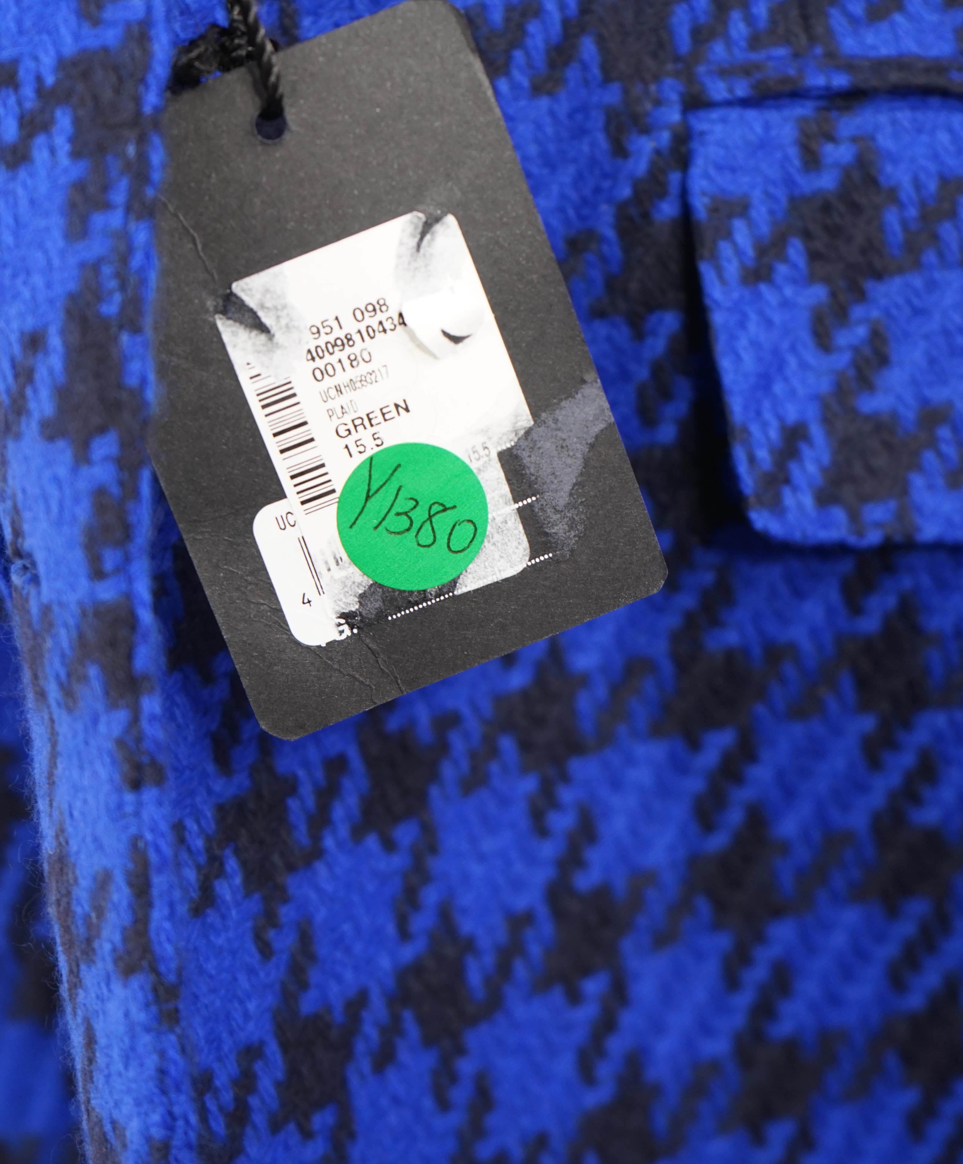 $14,545 KITON - *100% PURE CASHMERE* Bold Blue Houndstooth Top Coat - 48R