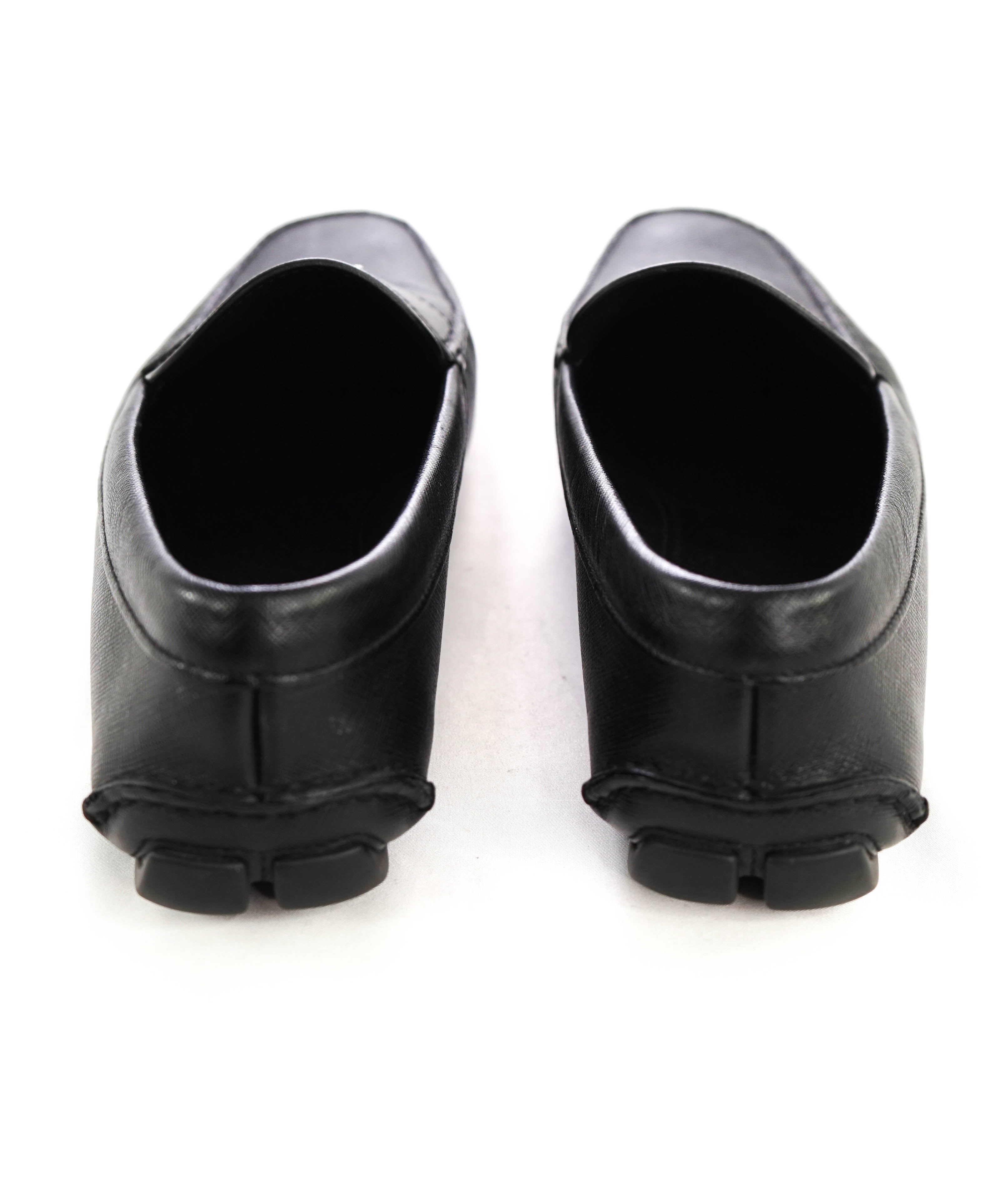 $850 PRADA - Black Saffiano LOGO Leather Penny Loafers - 10US (9)