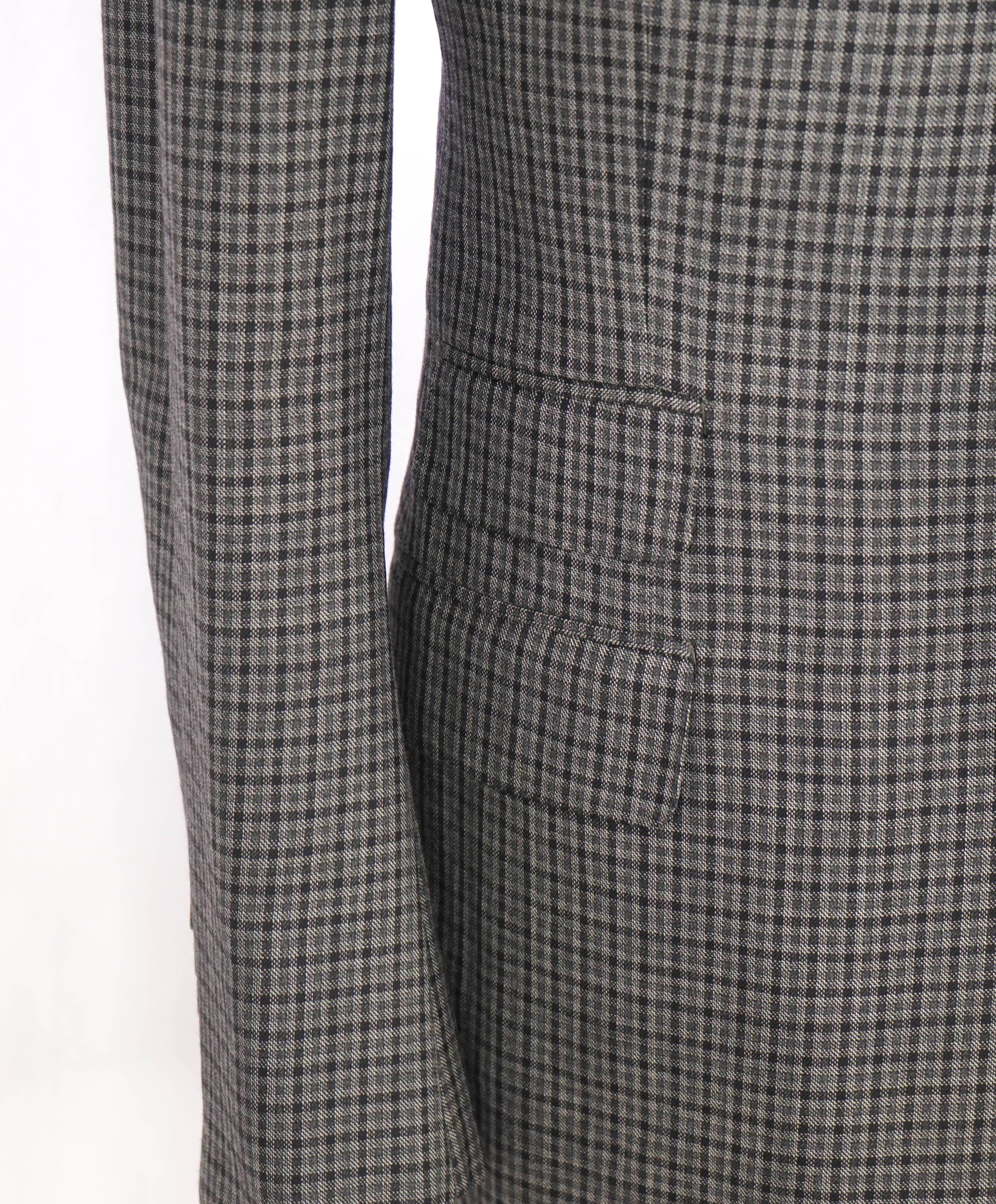 $5,970 TOM FORD - 2-Piece "FIT Y" Gray Gingham Check Suit - 44R (54EU)