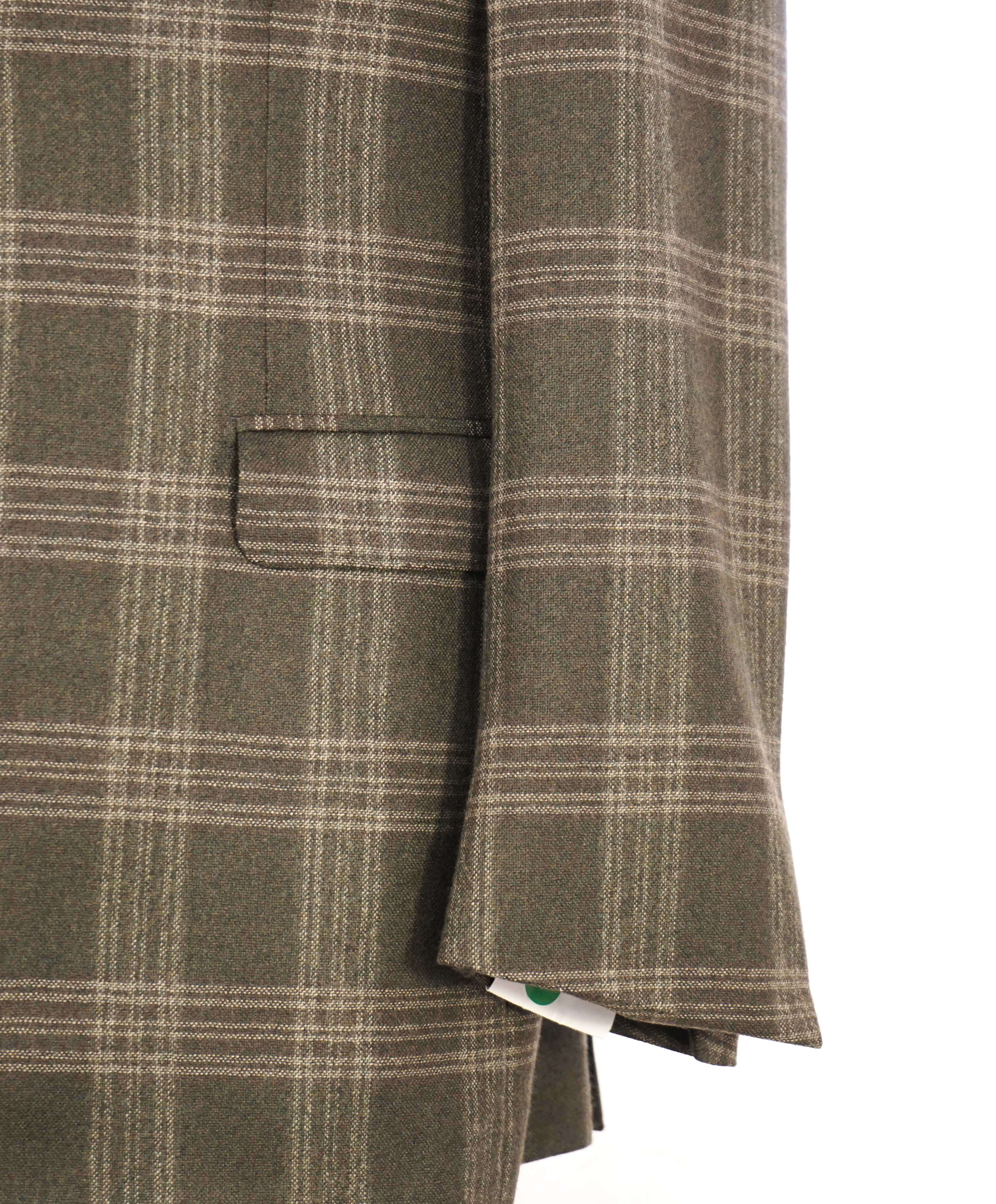 $4,800 BRIONI - "SECOLO" Brown Check Plaid Hand Made Italy Blazer- 38R US