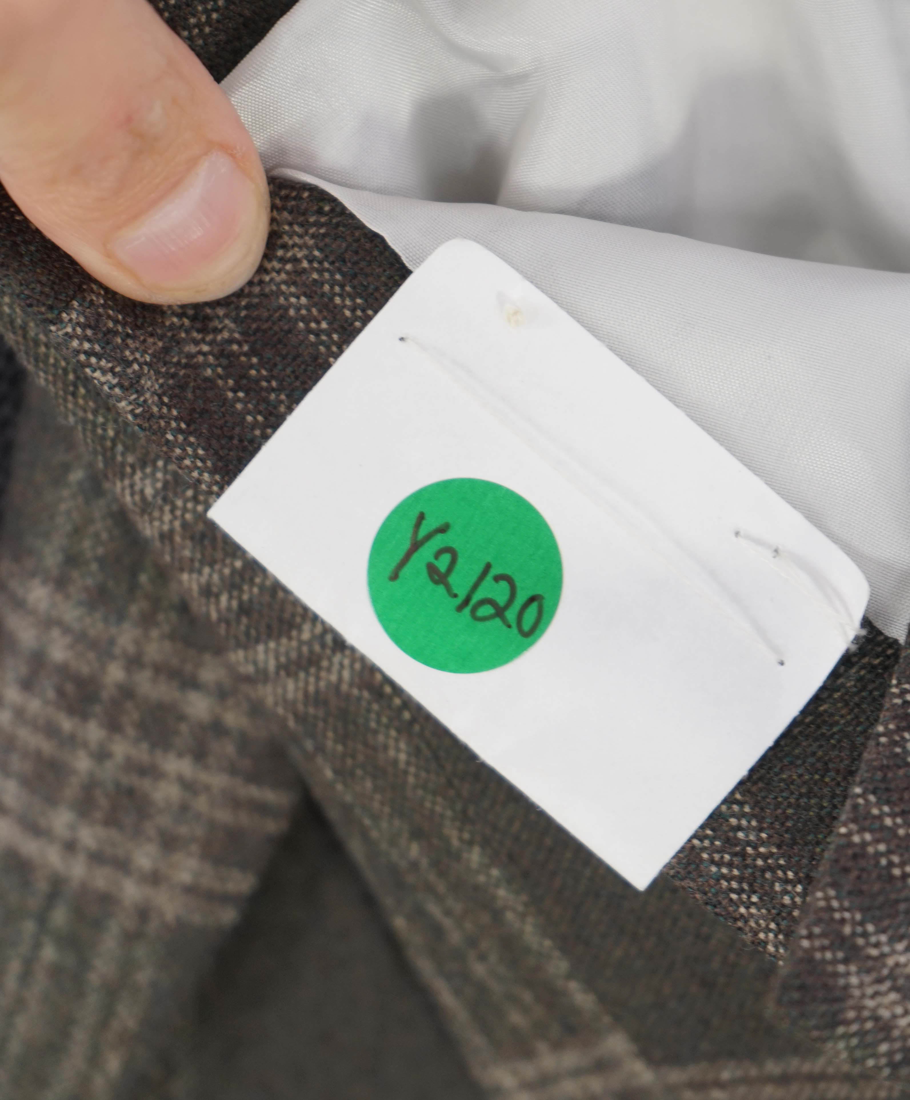 $4,800 BRIONI - "SECOLO" Brown Check Plaid Hand Made Italy Blazer- 38R US