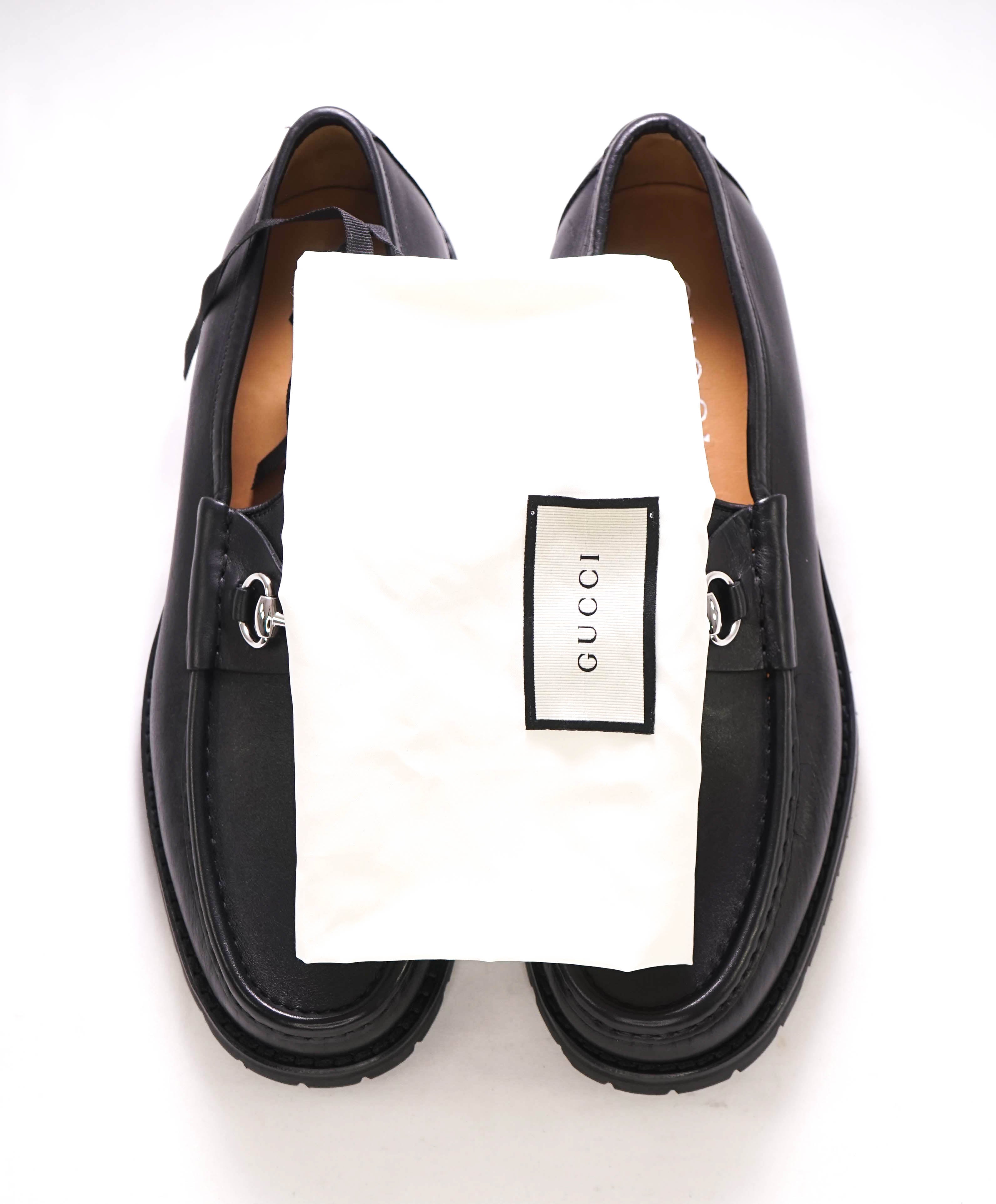 GUCCI - Horse-bit Loafers Black Leather Iconic Style - 11 US (10.5 M G Stamped On Shoe)