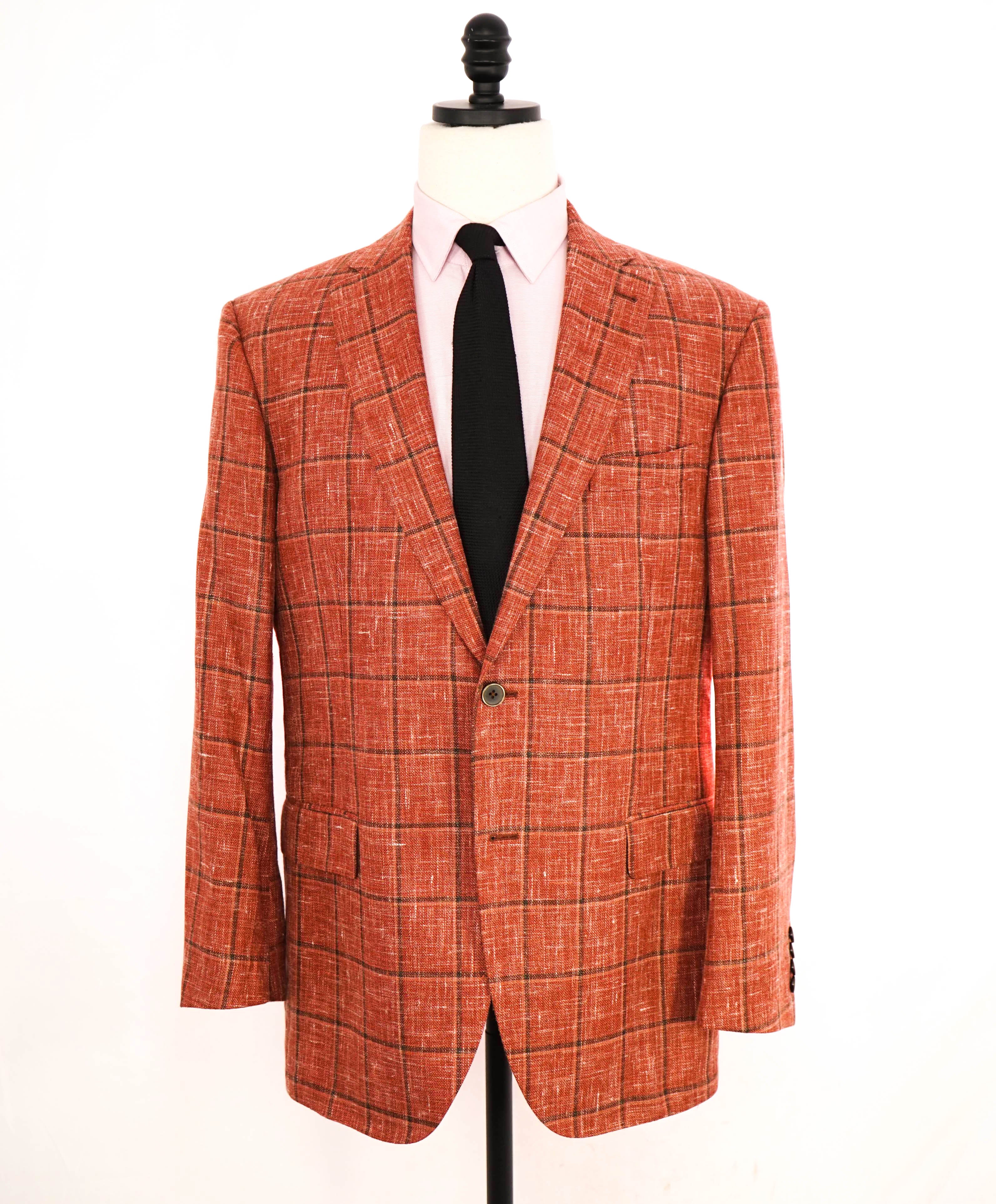 SAKS FIFTH AVENUE / FRATELLI TALLIA DI DELFINO - Wool/Silk/Linen Orange Blazer- 46R