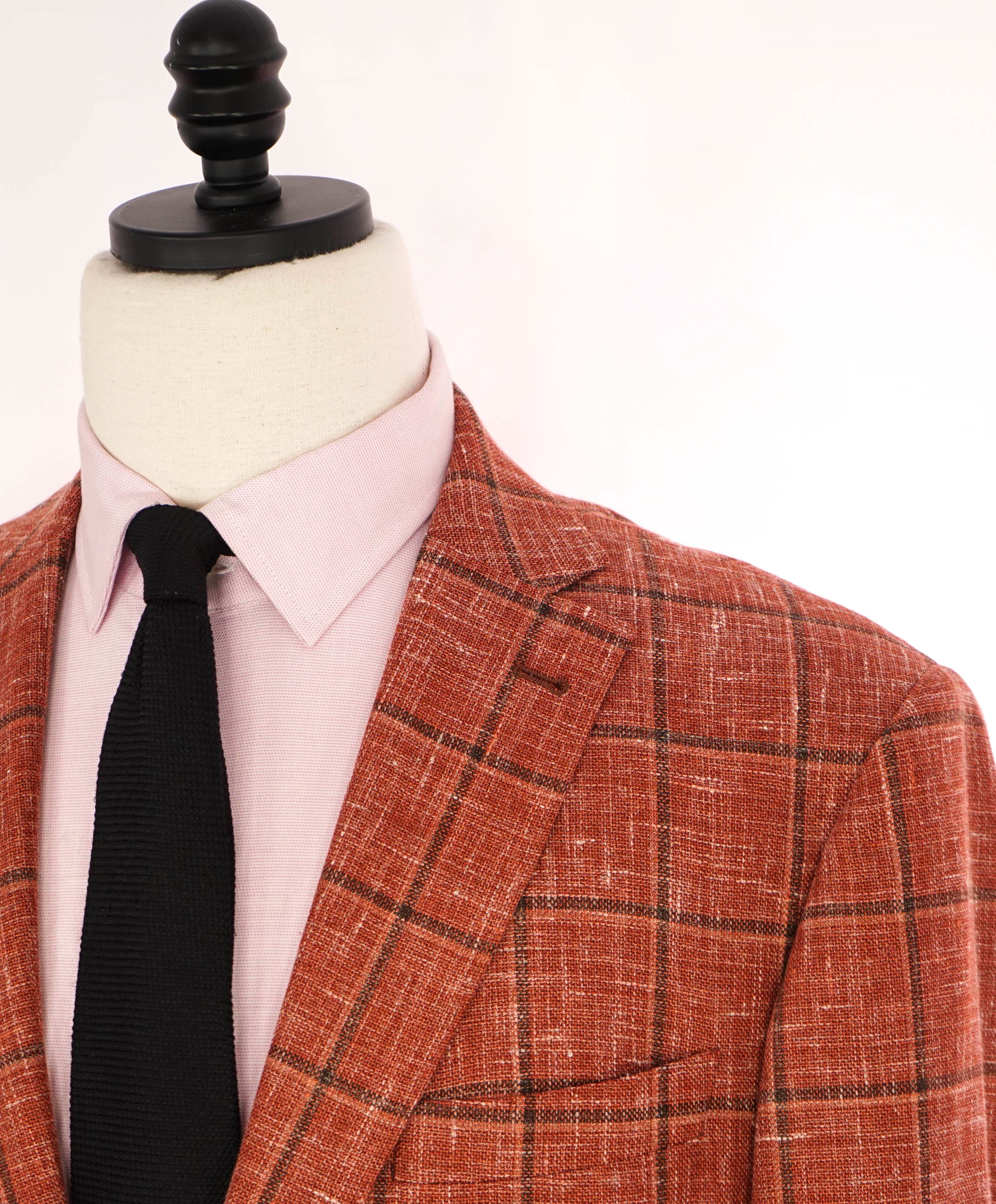 SAKS FIFTH AVENUE / FRATELLI TALLIA DI DELFINO - Wool/Silk/Linen Orange Blazer- 46R