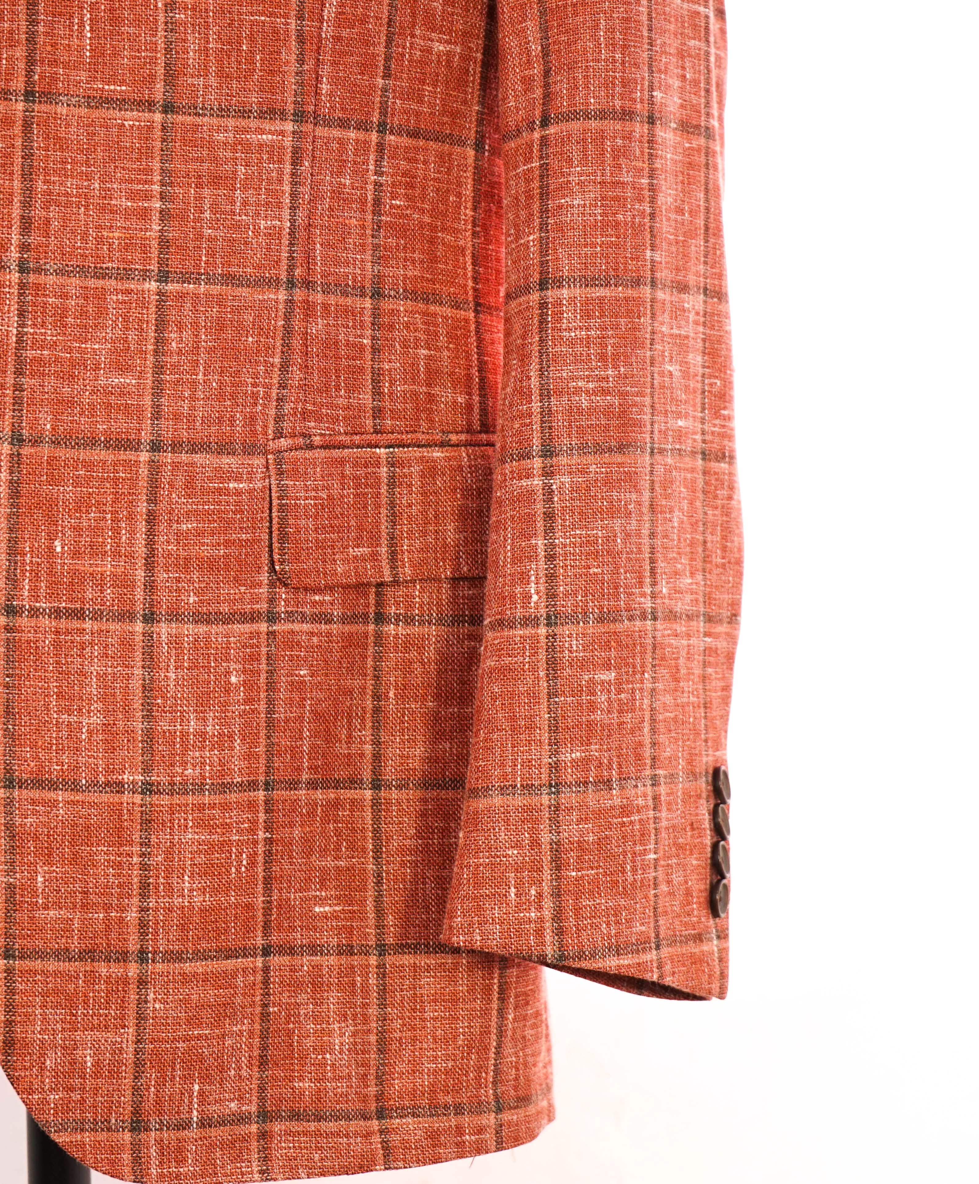 SAKS FIFTH AVENUE / FRATELLI TALLIA DI DELFINO - Wool/Silk/Linen Orange Blazer- 46R