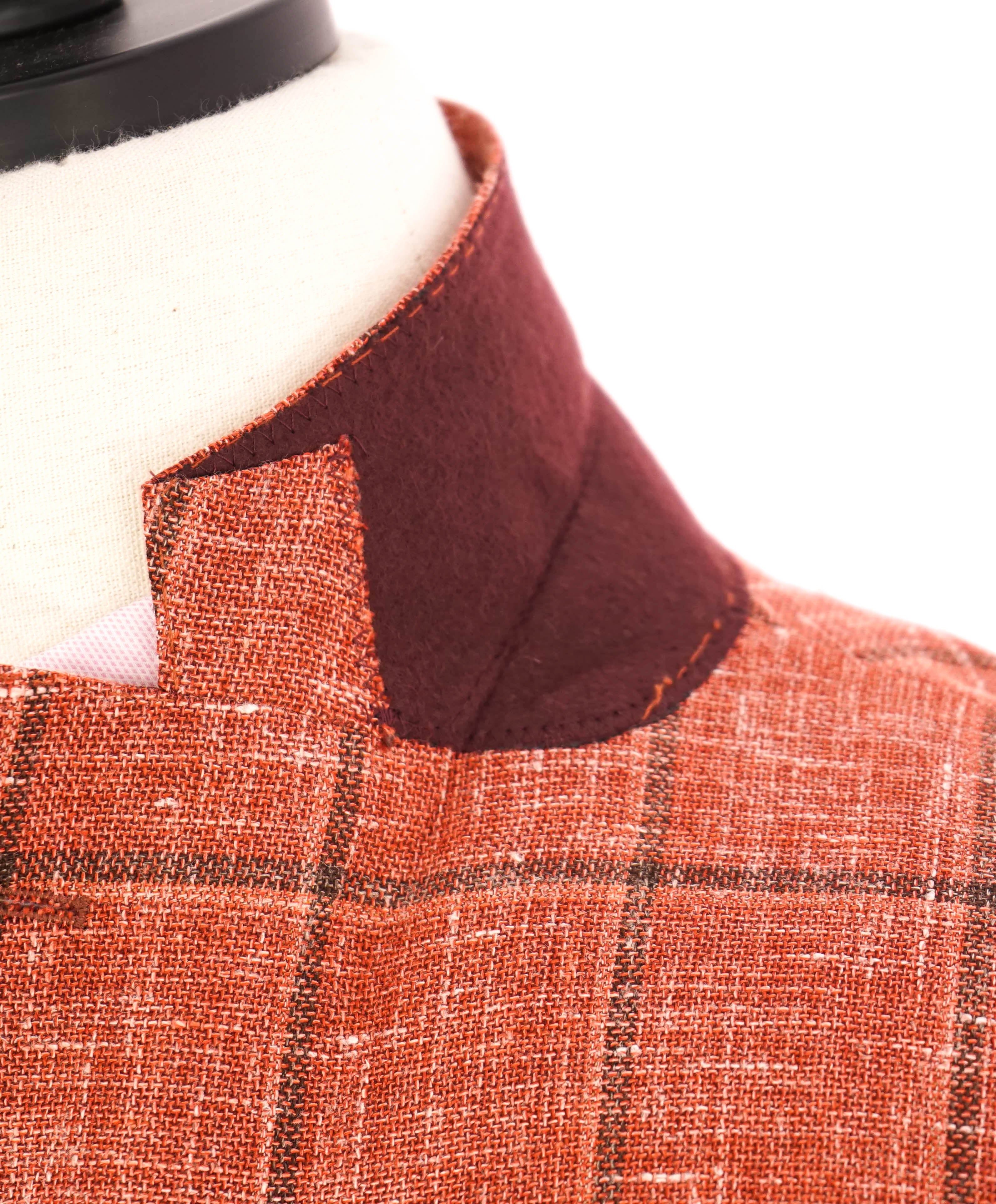 SAKS FIFTH AVENUE / FRATELLI TALLIA DI DELFINO - Wool/Silk/Linen Orange Blazer- 46R