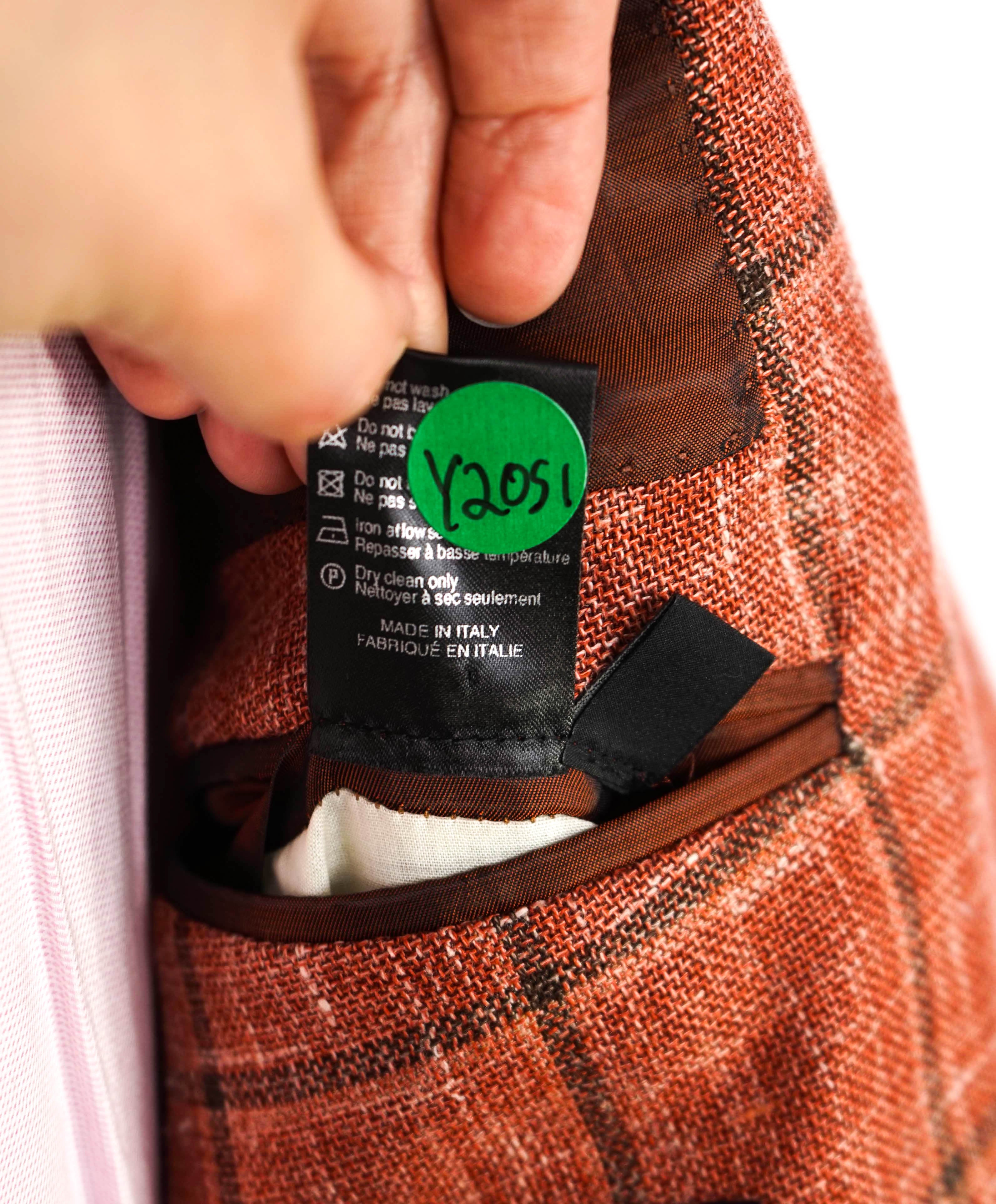 SAKS FIFTH AVENUE / FRATELLI TALLIA DI DELFINO - Wool/Silk/Linen Orange Blazer- 46R