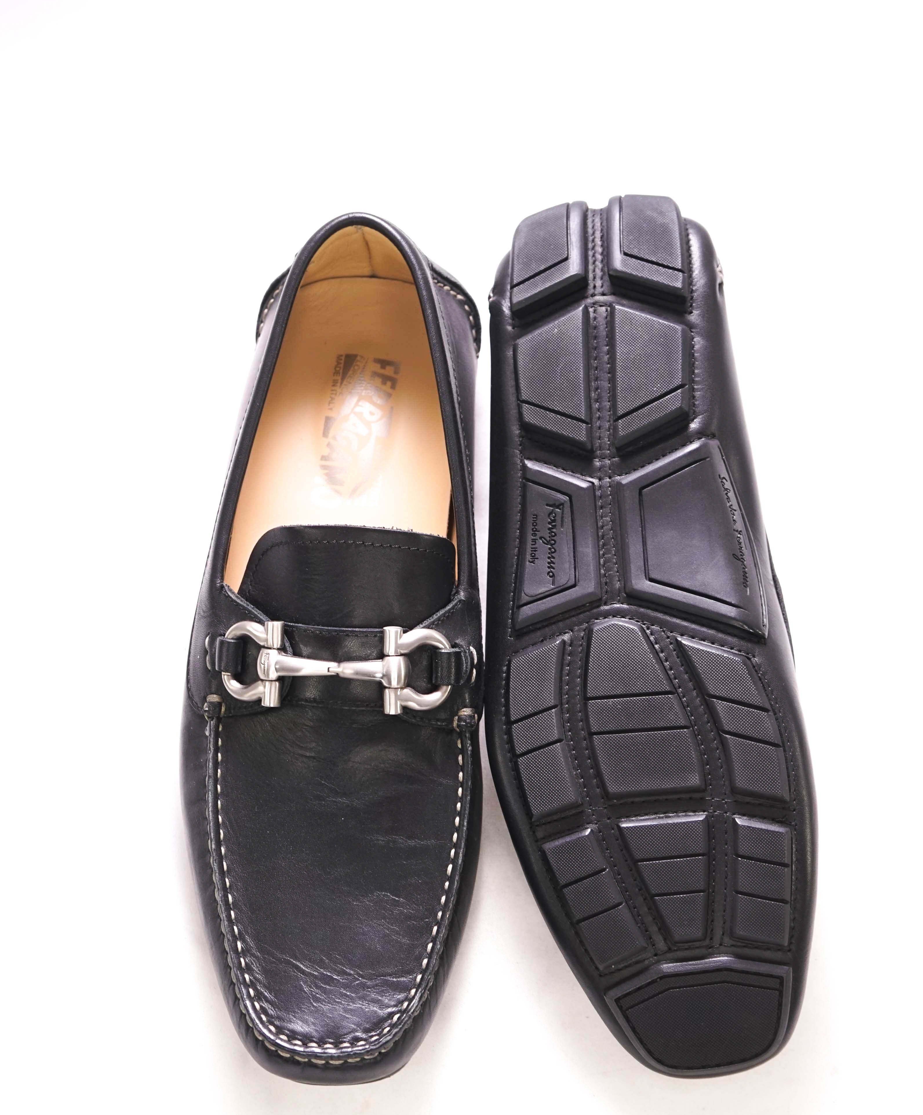 $795 SALVATORE FERRAGAMO - Classic Black Parigi Slip On Loafers - 8.5 D