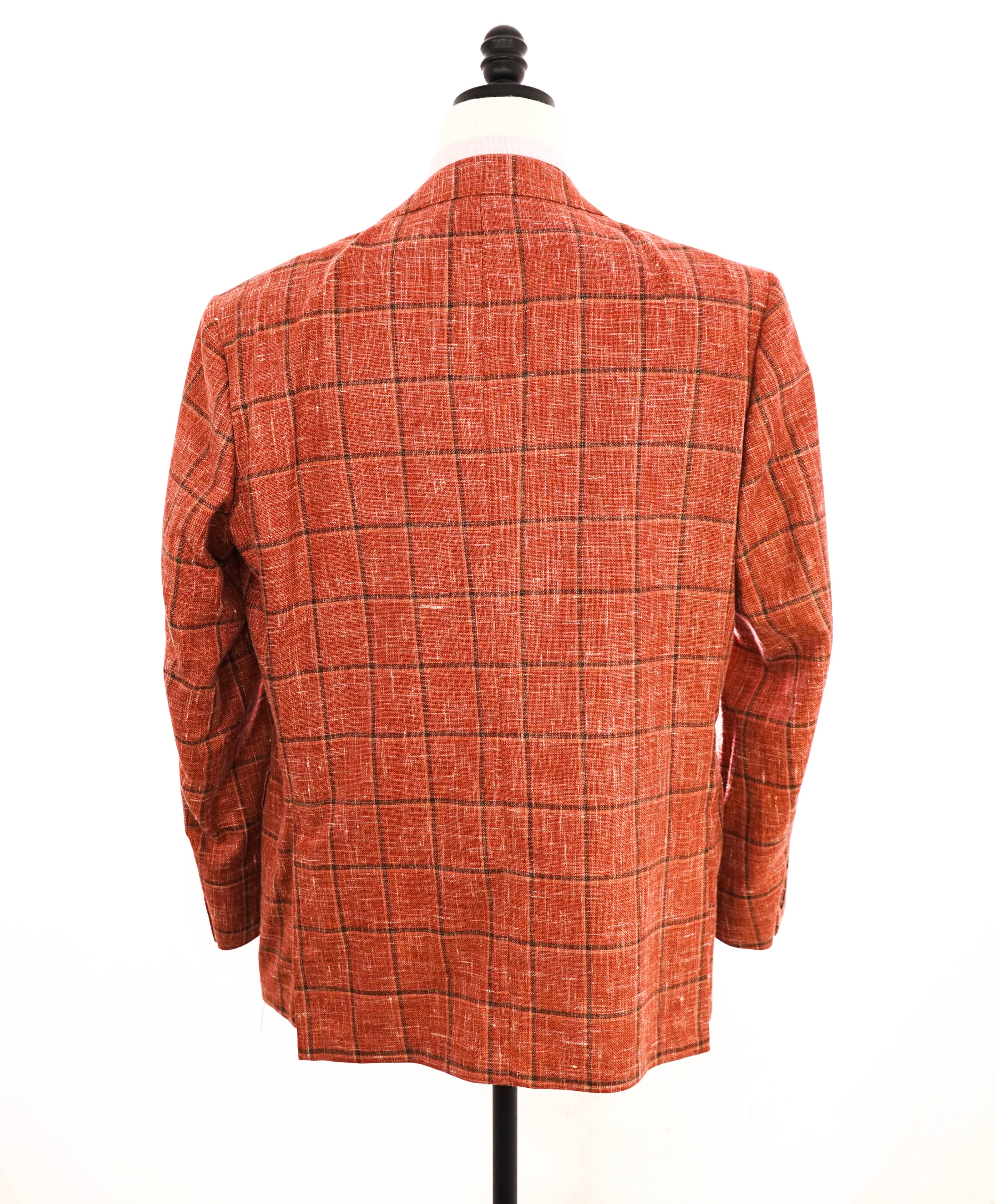 SAKS FIFTH AVENUE / FRATELLI TALLIA DI DELFINO - Wool/Silk/Linen Orange Blazer- 46R