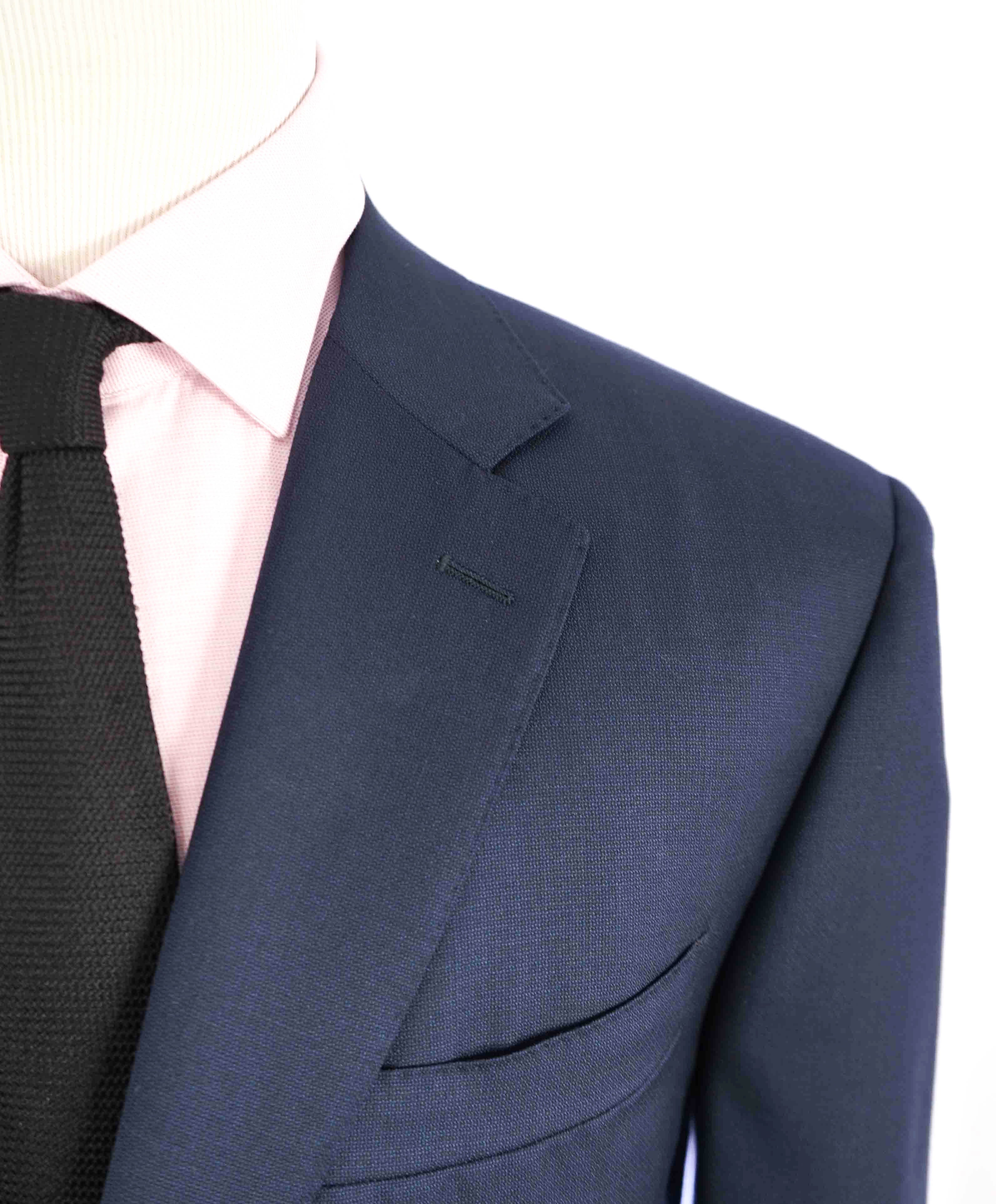$2,000 CANALI - For SAKS 5TH AVE Navy Blue Textured Fabric Suit - 46S