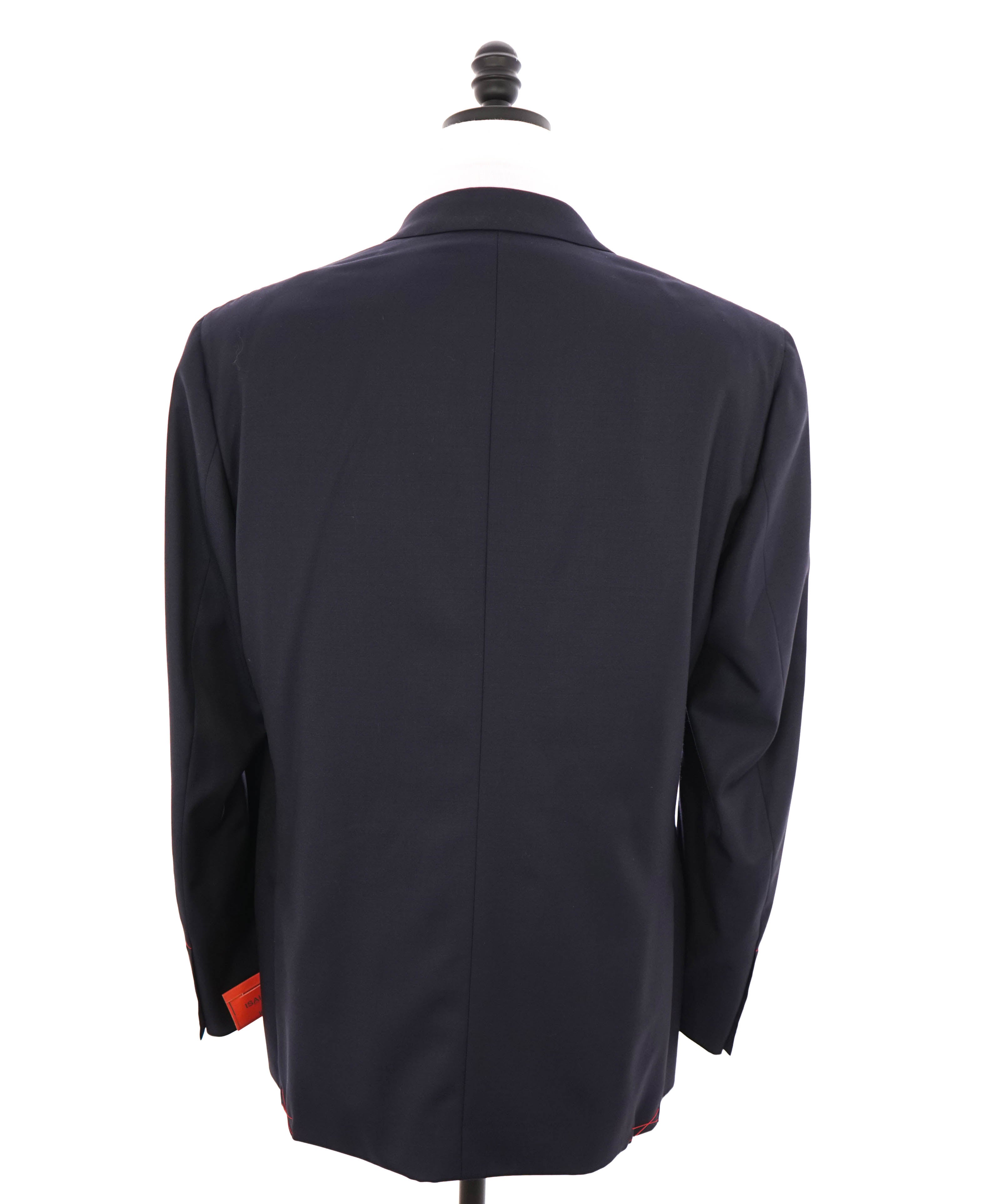 $4,595 ISAIA - "AQUASPIDER" Satin PEAK LAPEL Navy Blue Wool Tuxedo - 44L