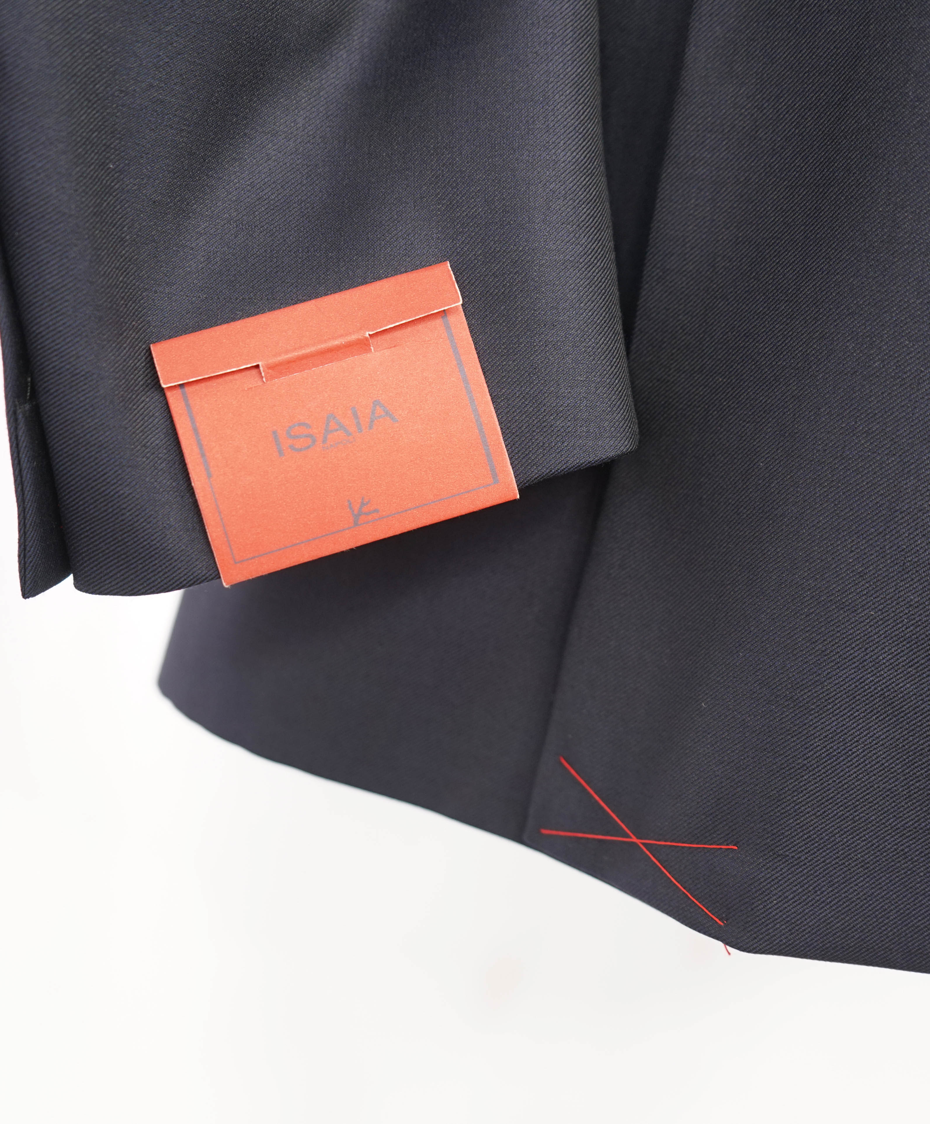 $4,595 ISAIA - "AQUASPIDER" Satin PEAK LAPEL Navy Blue Wool Tuxedo - 44L