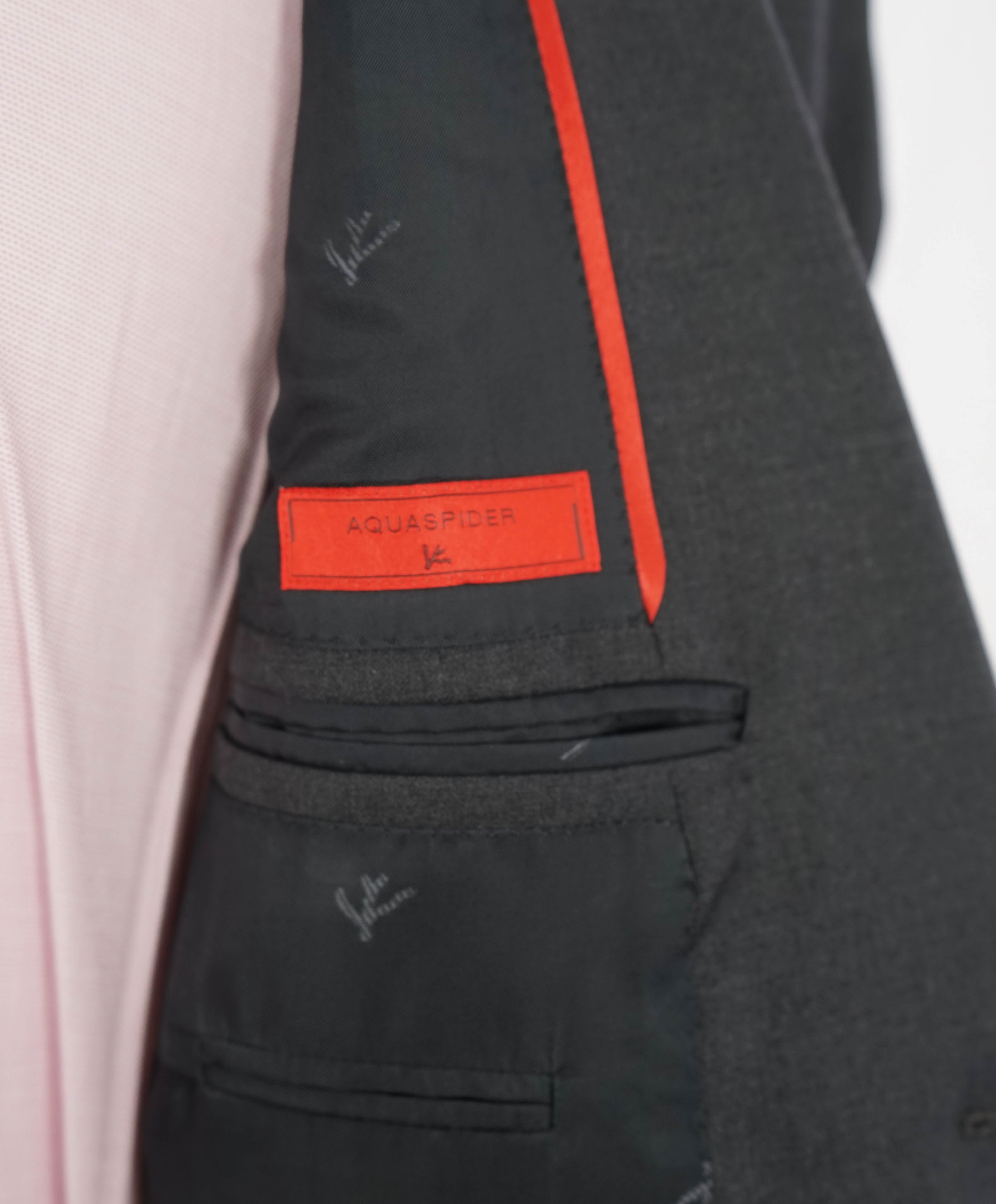 $3,750 ISAIA - Gray "AQUASPIDER" *CLOSET STAPLE* Coral Pin Suit - 40S 32W