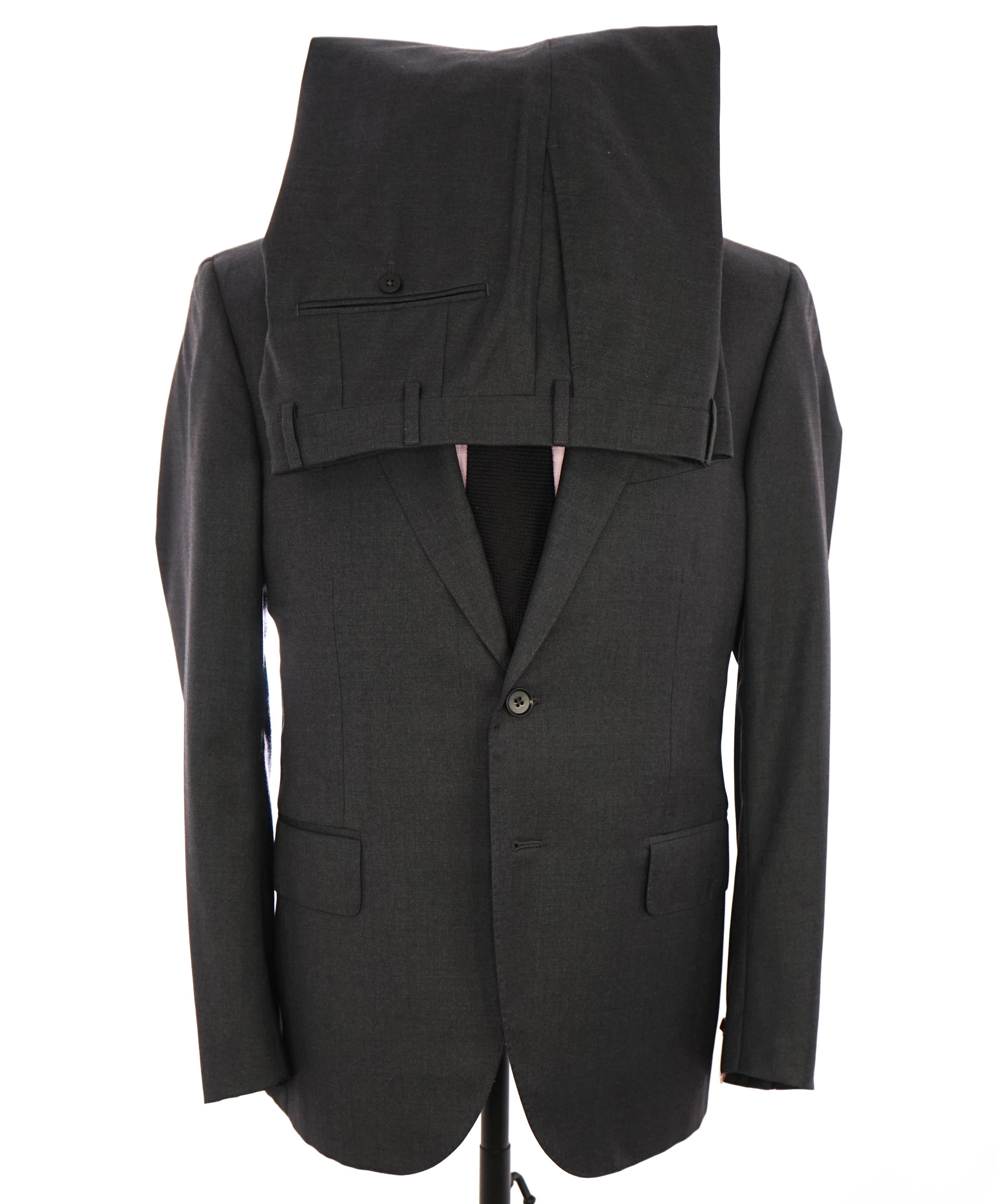 $3,750 ISAIA - Gray "AQUASPIDER" *CLOSET STAPLE* Coral Pin Suit - 40S 32W