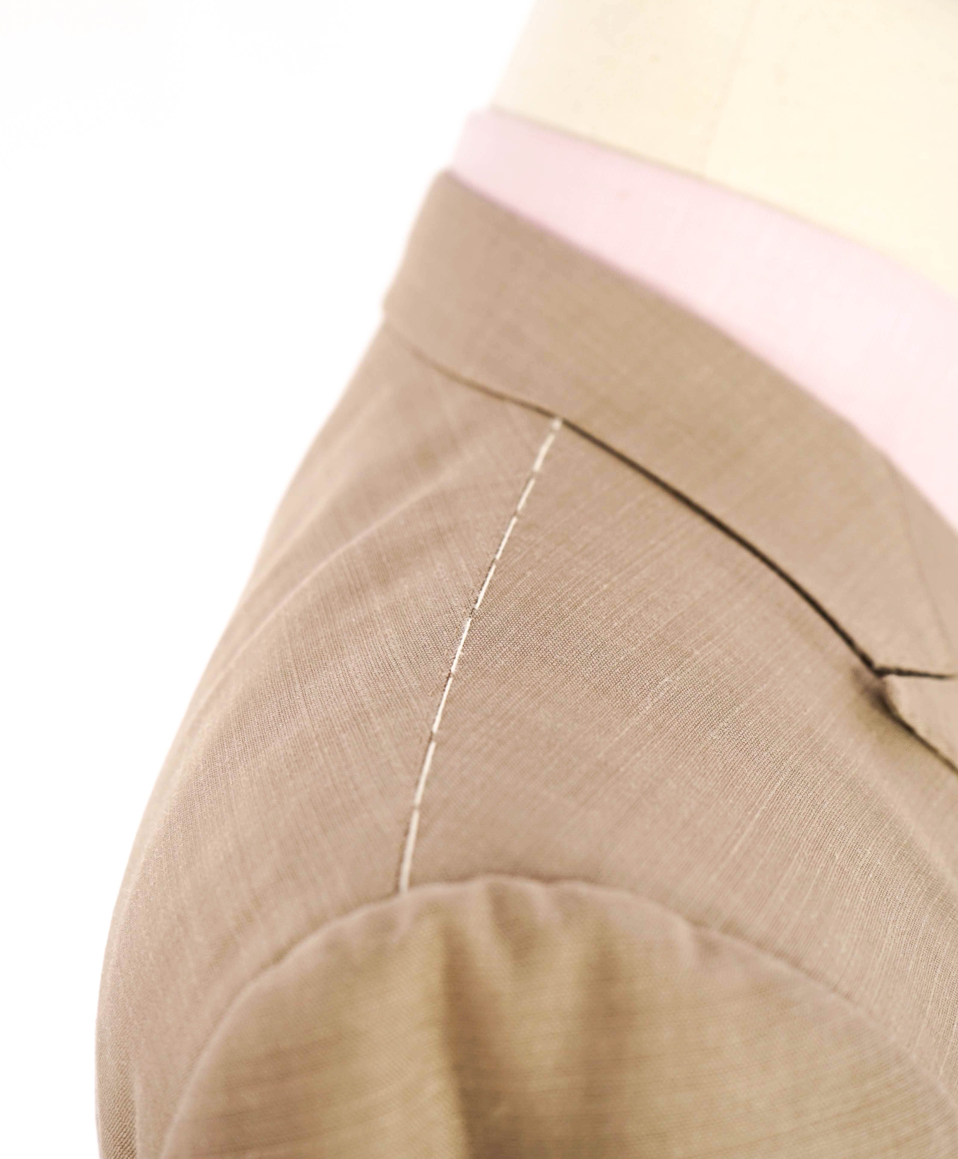 $3,950 ERMENEGILDO ZEGNA - WOOL/SILK Tauper MOP Button Solid Suit - 46R