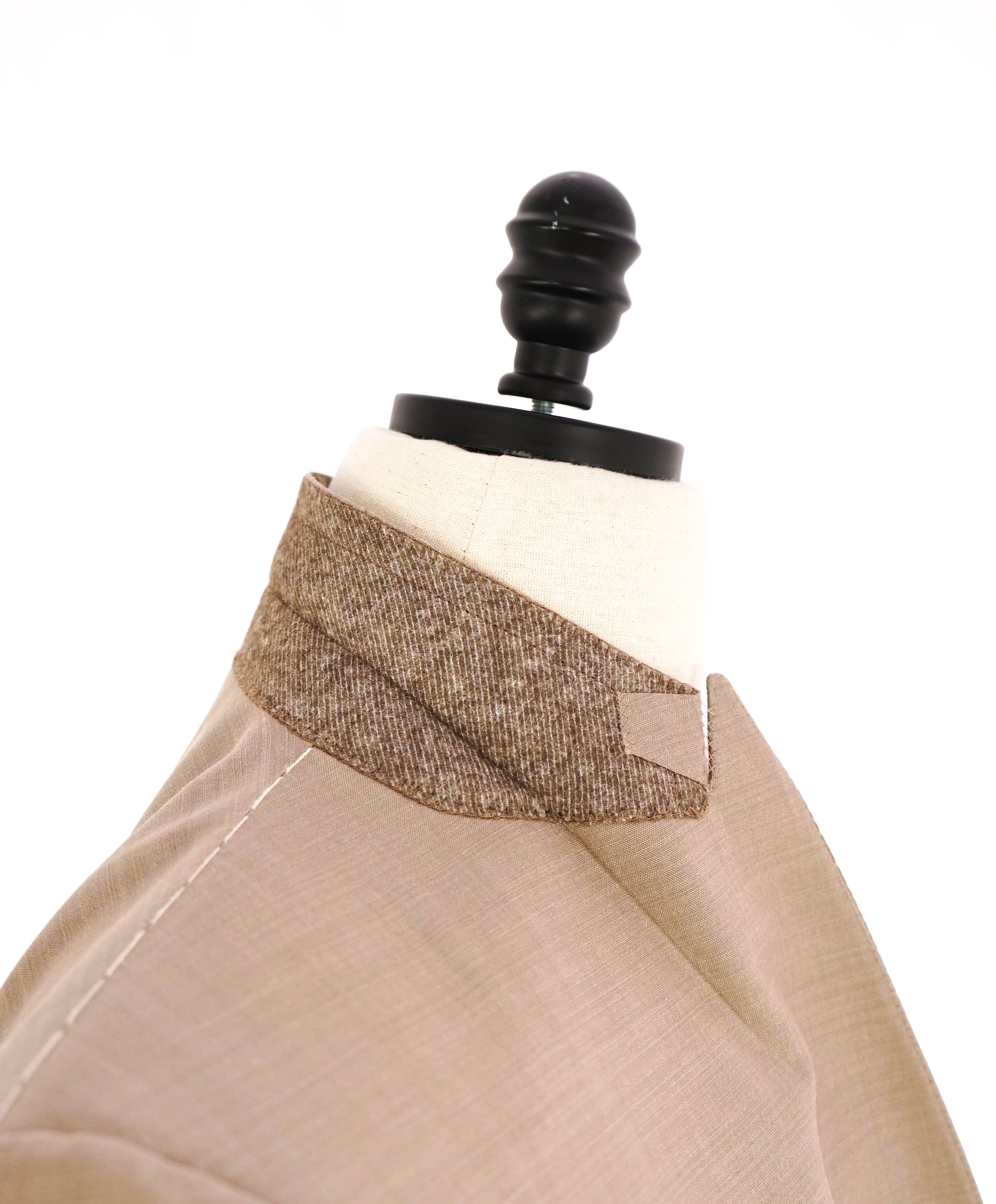 $3,950 ERMENEGILDO ZEGNA - WOOL/SILK Tauper MOP Button Solid Suit - 46R