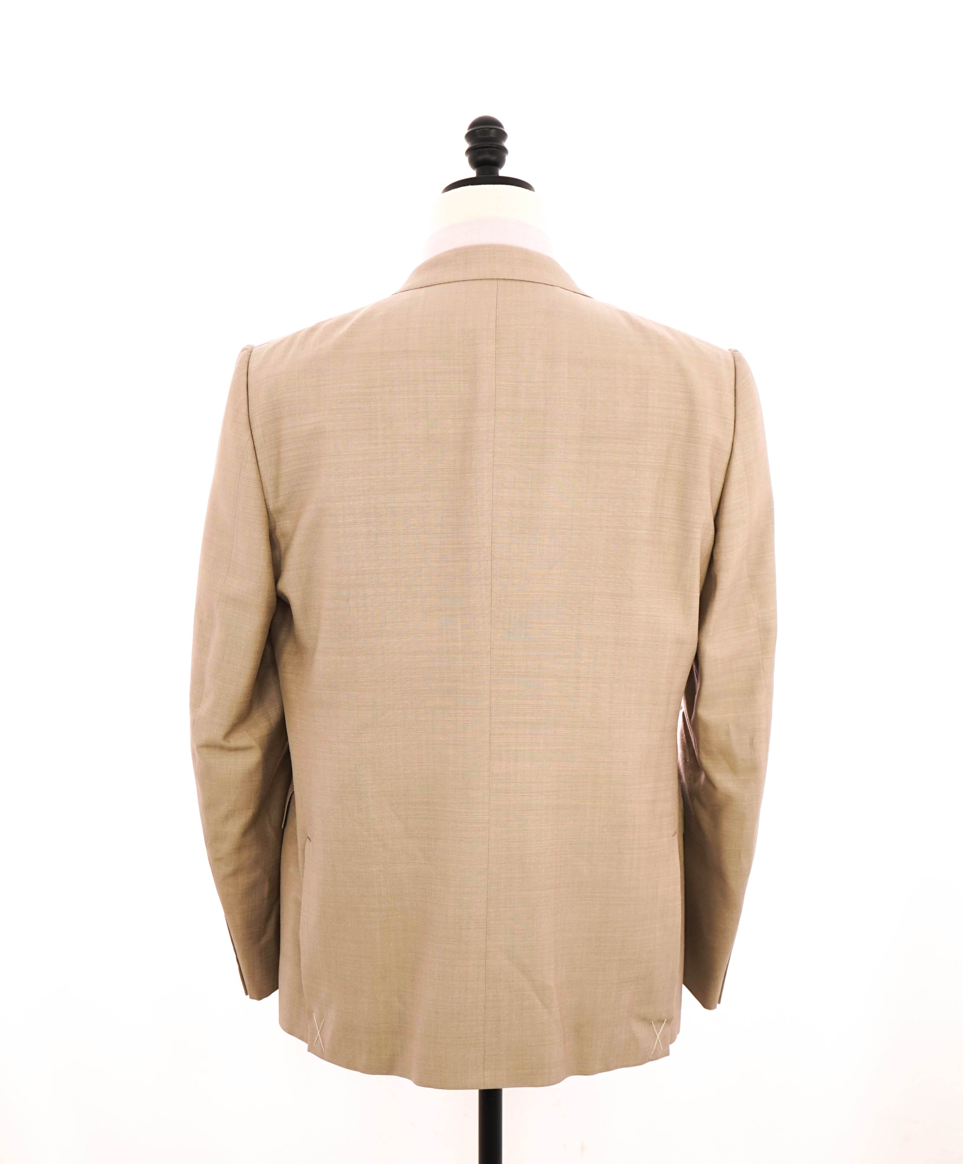 $3,950 ERMENEGILDO ZEGNA - WOOL/SILK Tauper MOP Button Solid Suit - 46R
