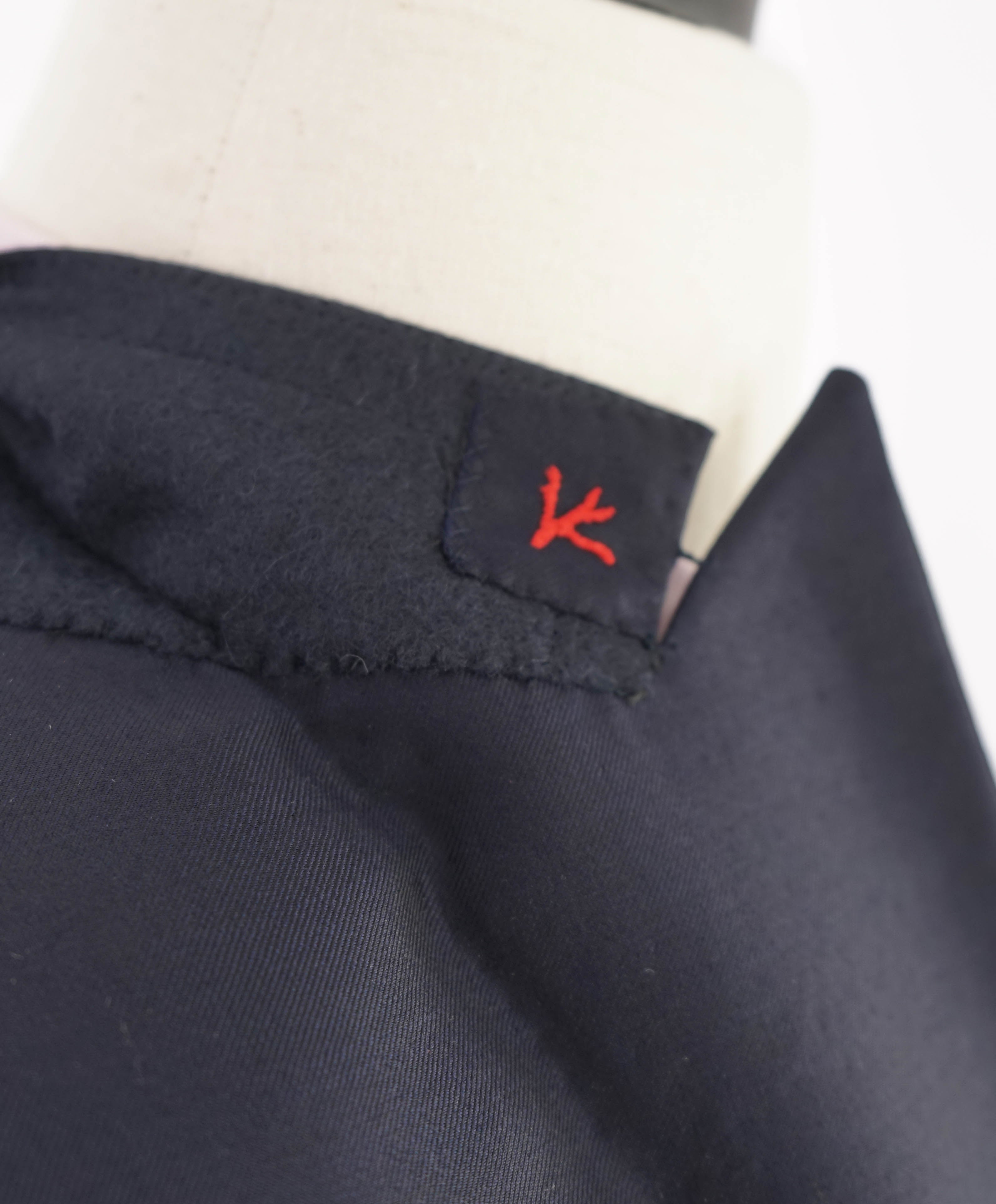 $4,595 ISAIA - "AQUASPIDER" Satin PEAK LAPEL Navy Blue Wool Tuxedo - 40R